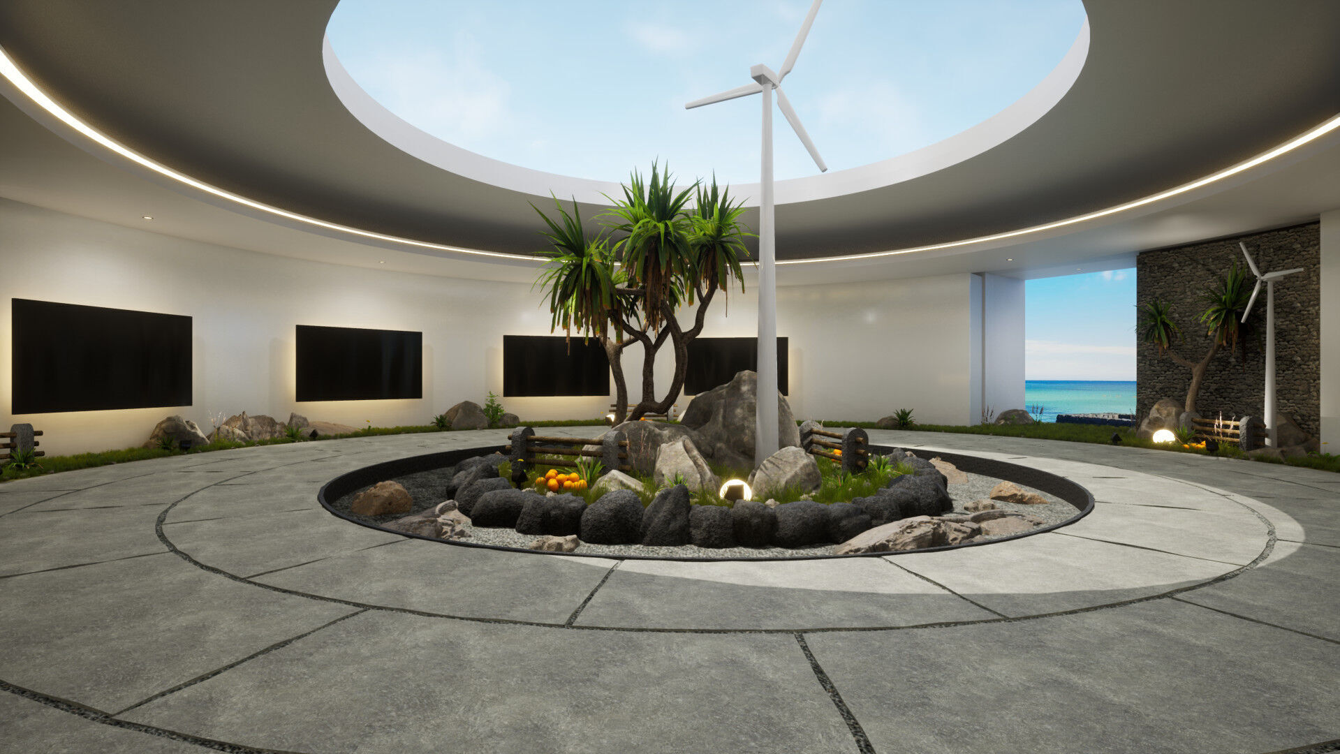 Natural circular gallery 3D model_2