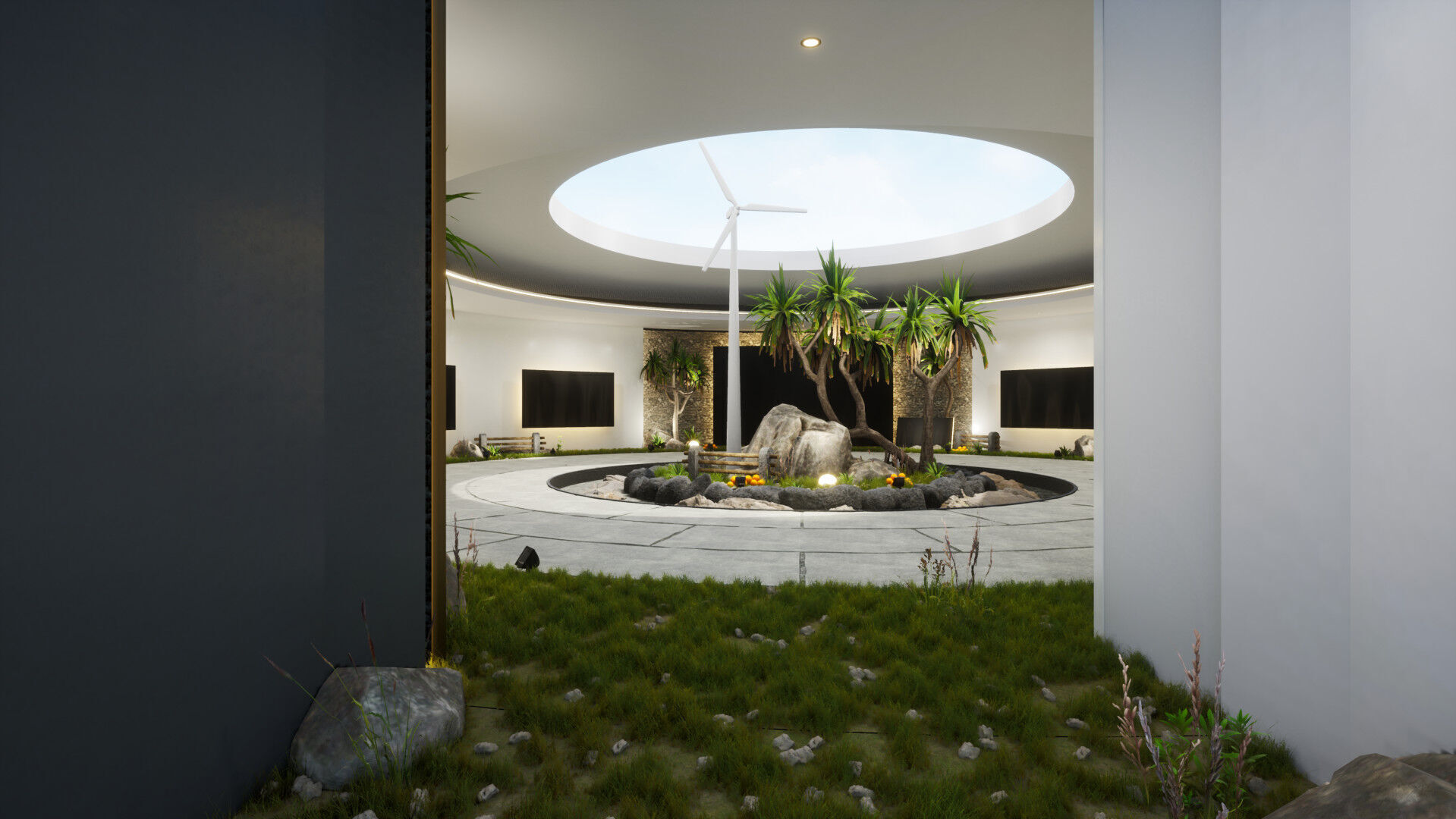 Natural circular gallery 3D model_9