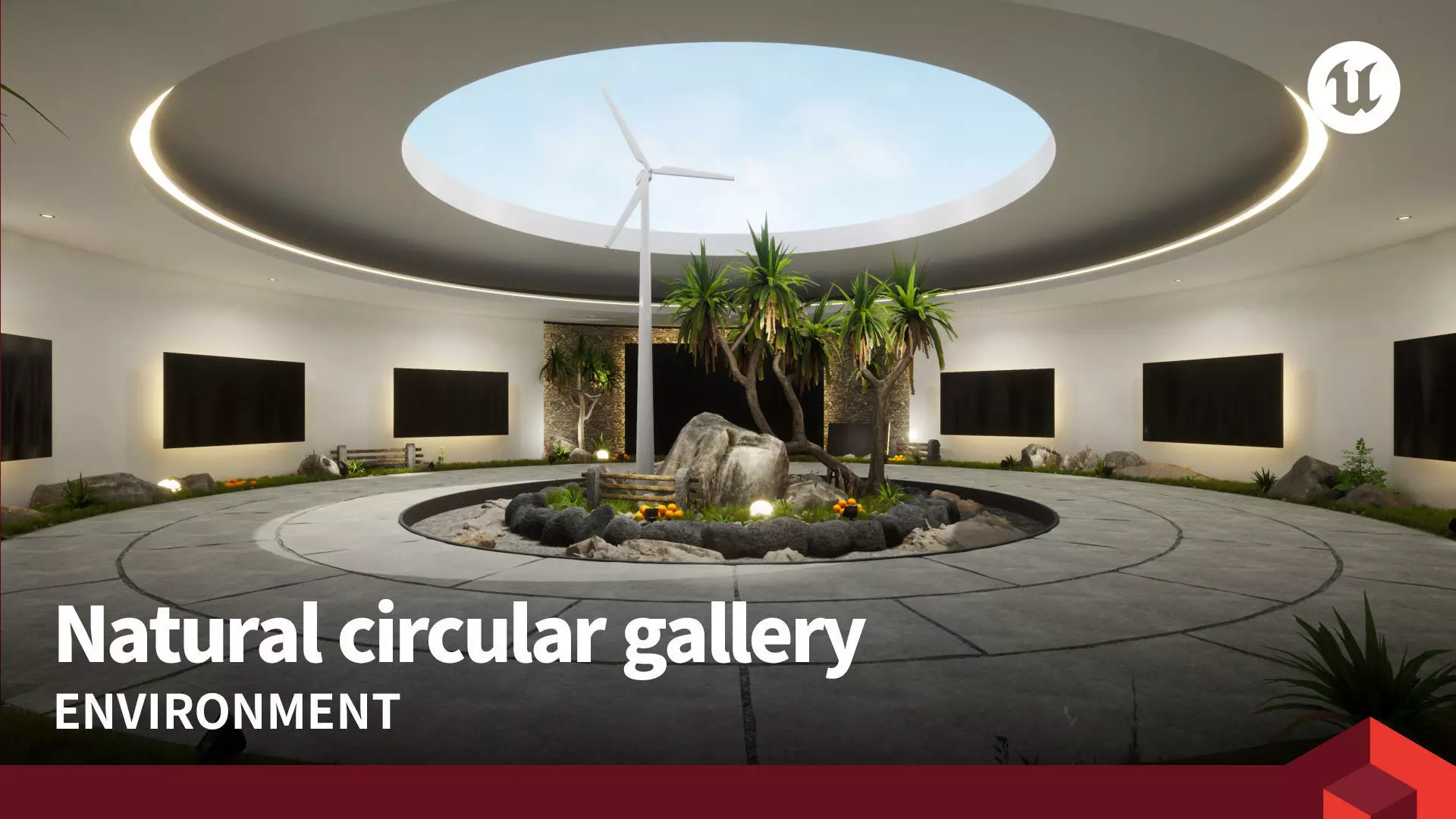 Natural circular gallery 3D model_0