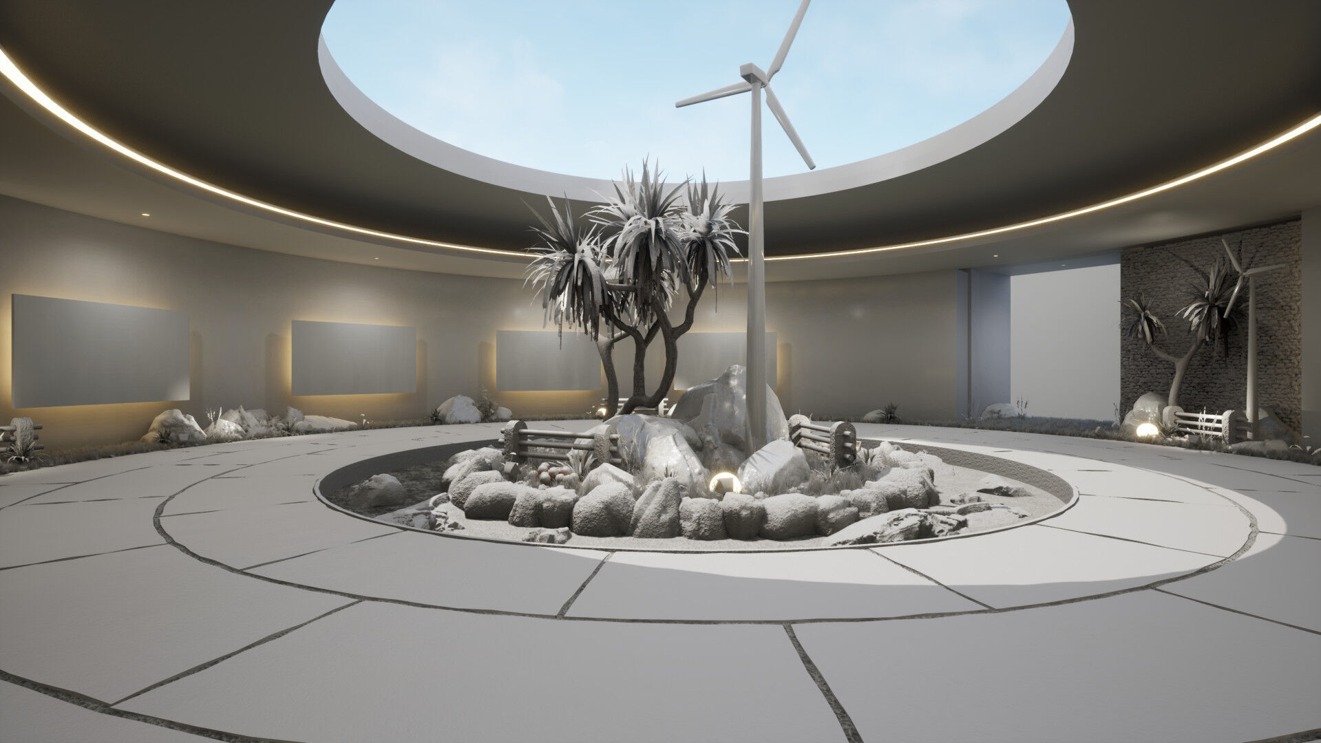 Natural circular gallery 3D model_12