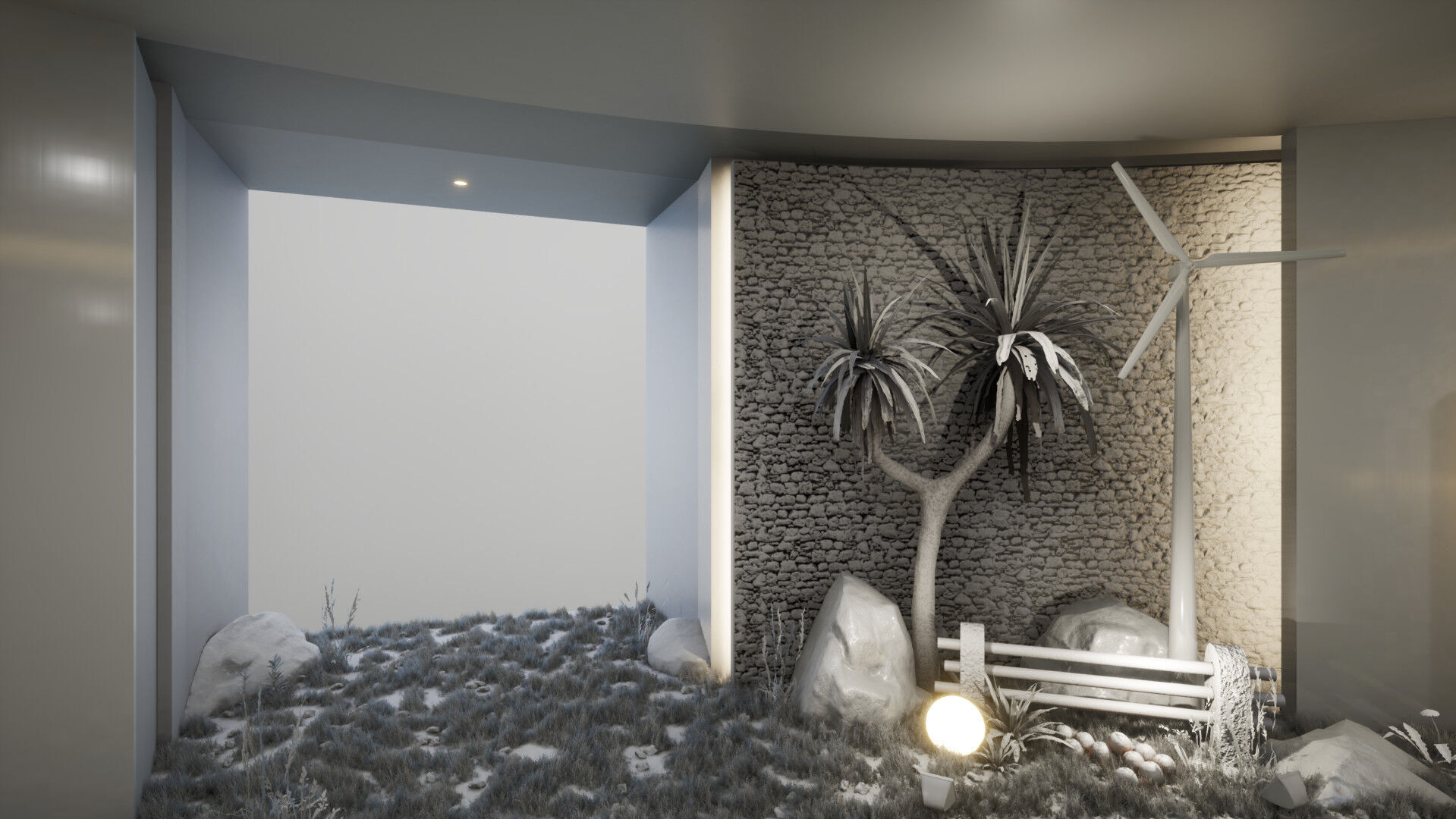 Natural circular gallery 3D model_14