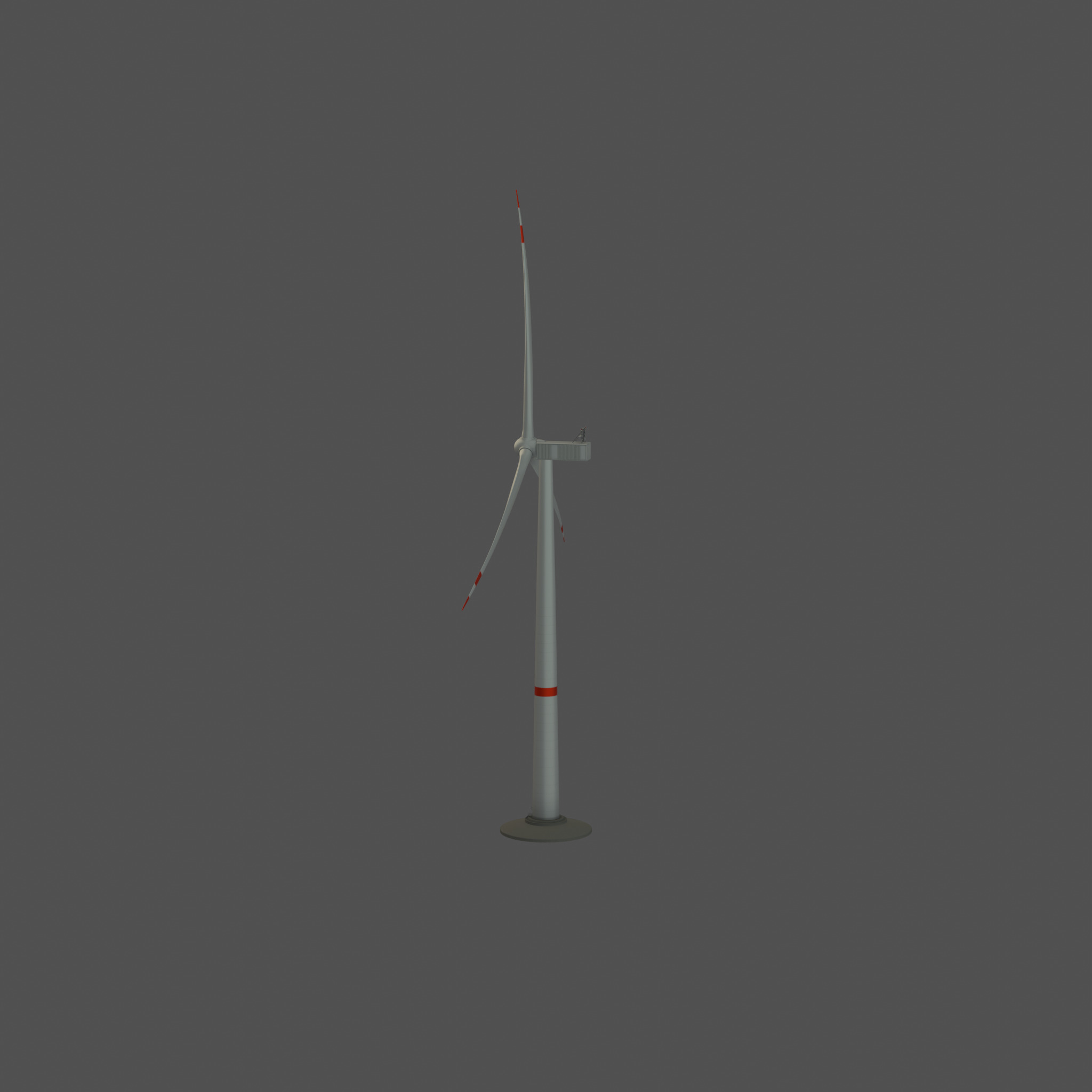 Wind-turbine with foundation V1 H-120 RD 160 m Low-poly 3D model_26