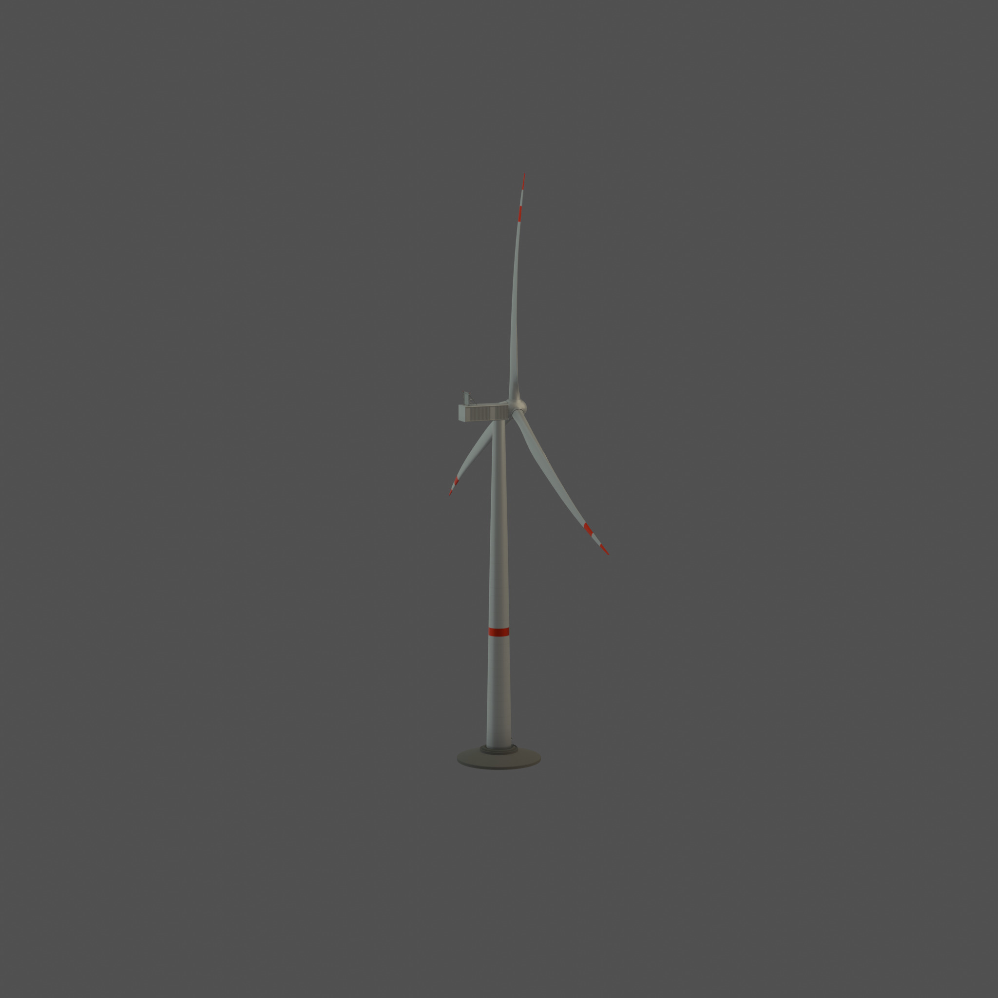Wind-turbine with foundation V1 H-120 RD 160 m Low-poly 3D model_46