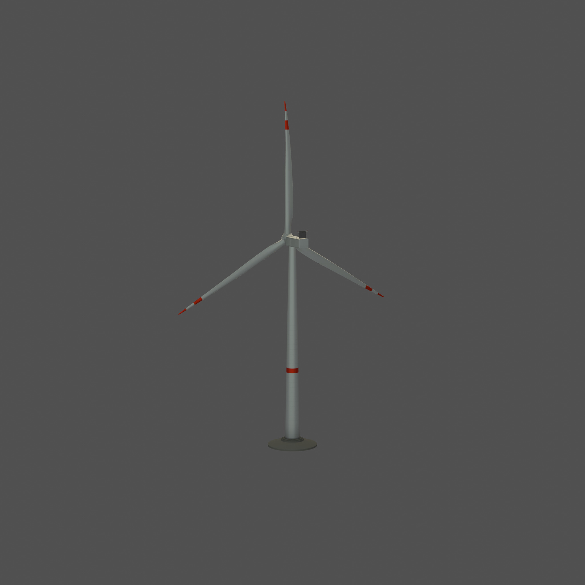 Wind-turbine with foundation V1 H-120 RD 160 m Low-poly 3D model_33