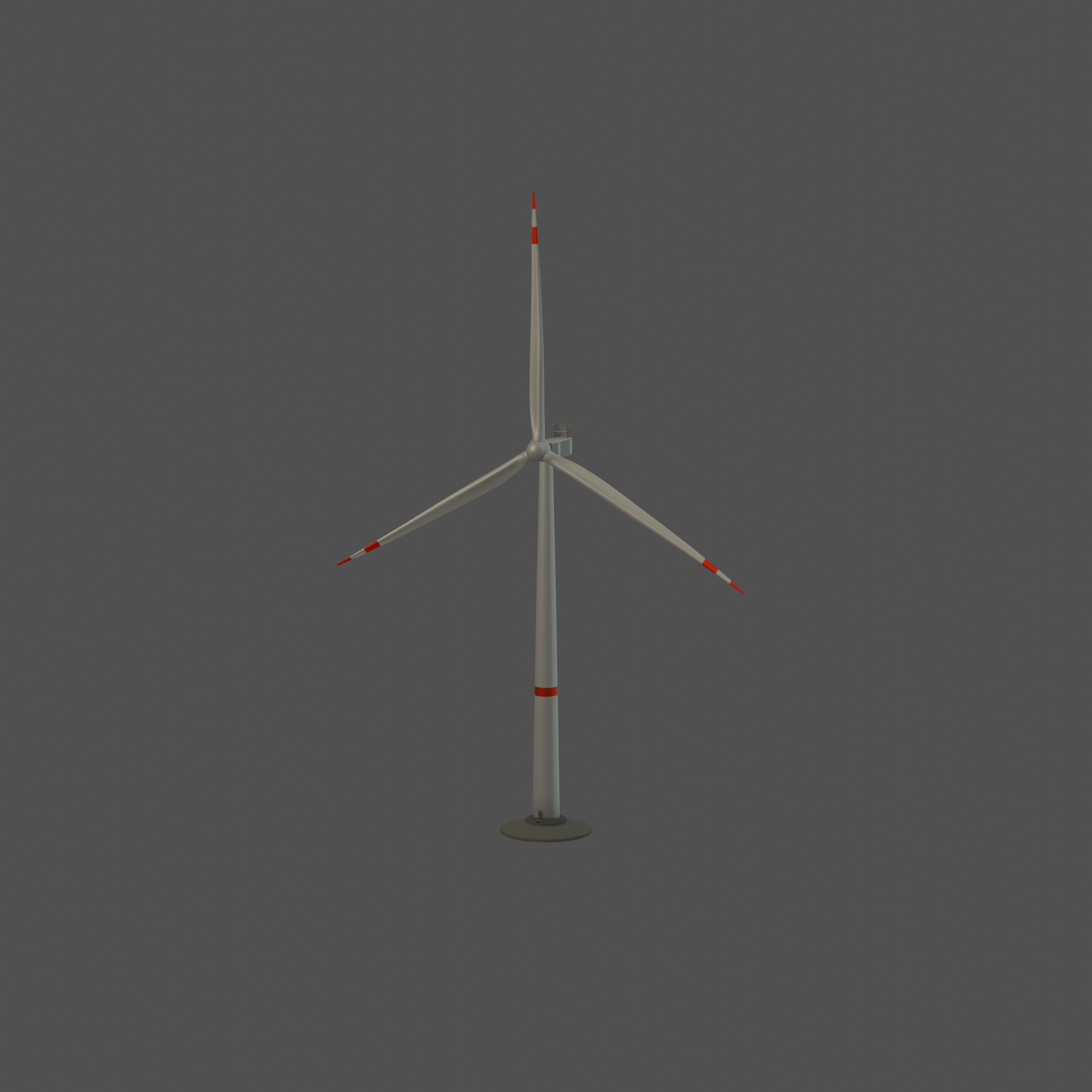 Wind-turbine with foundation V1 H-120 RD 160 m Low-poly 3D model_64