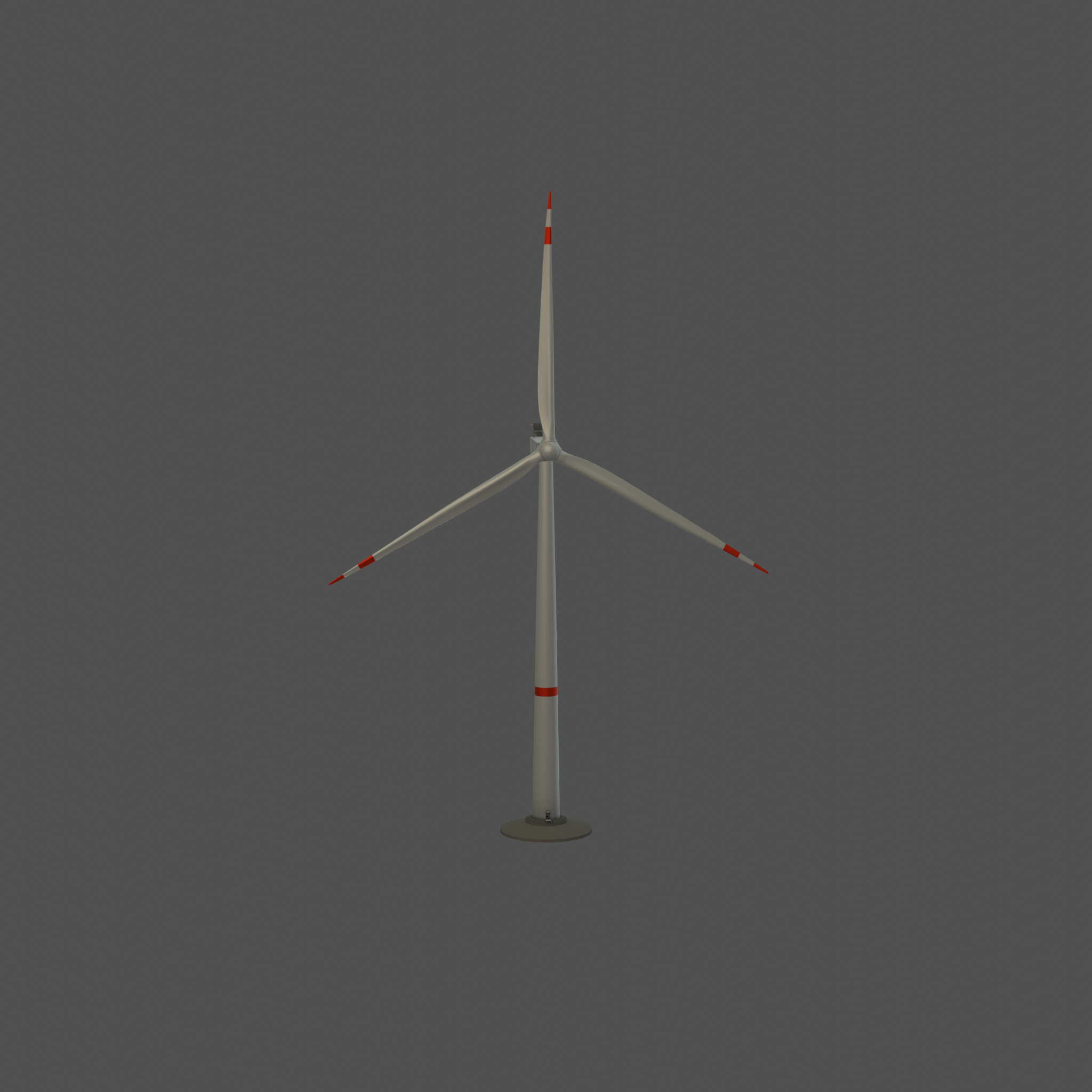 Wind-turbine with foundation V1 H-120 RD 160 m Low-poly 3D model_60