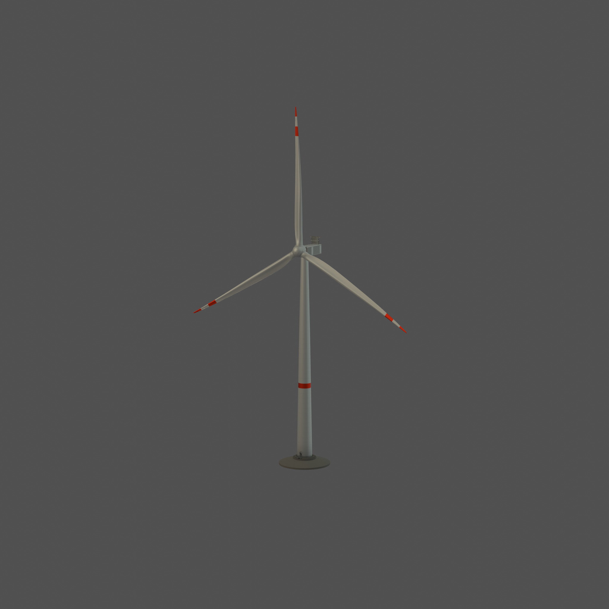 Wind-turbine with foundation V1 H-120 RD 160 m Low-poly 3D model_65