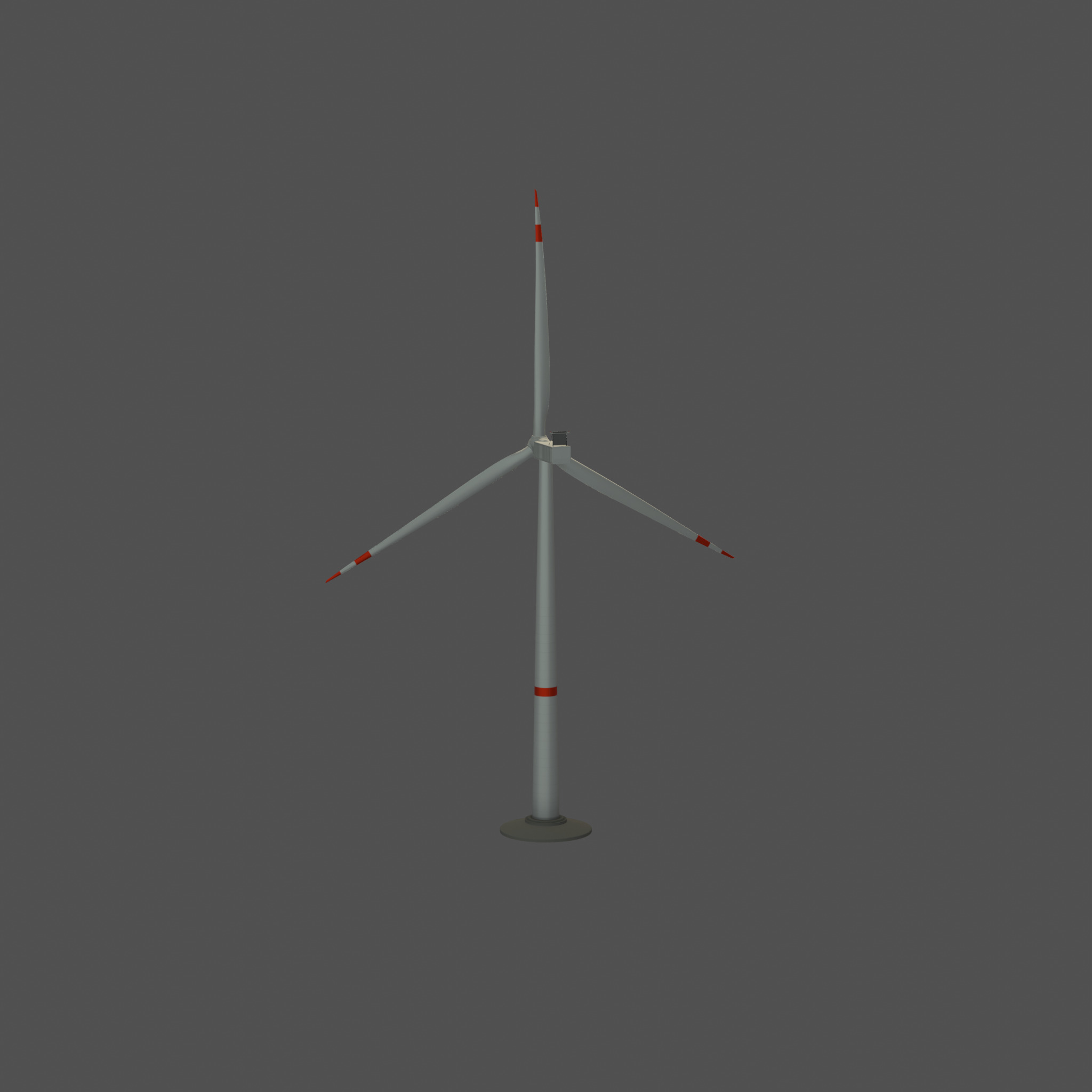 Wind-turbine with foundation V1 H-120 RD 160 m Low-poly 3D model_34