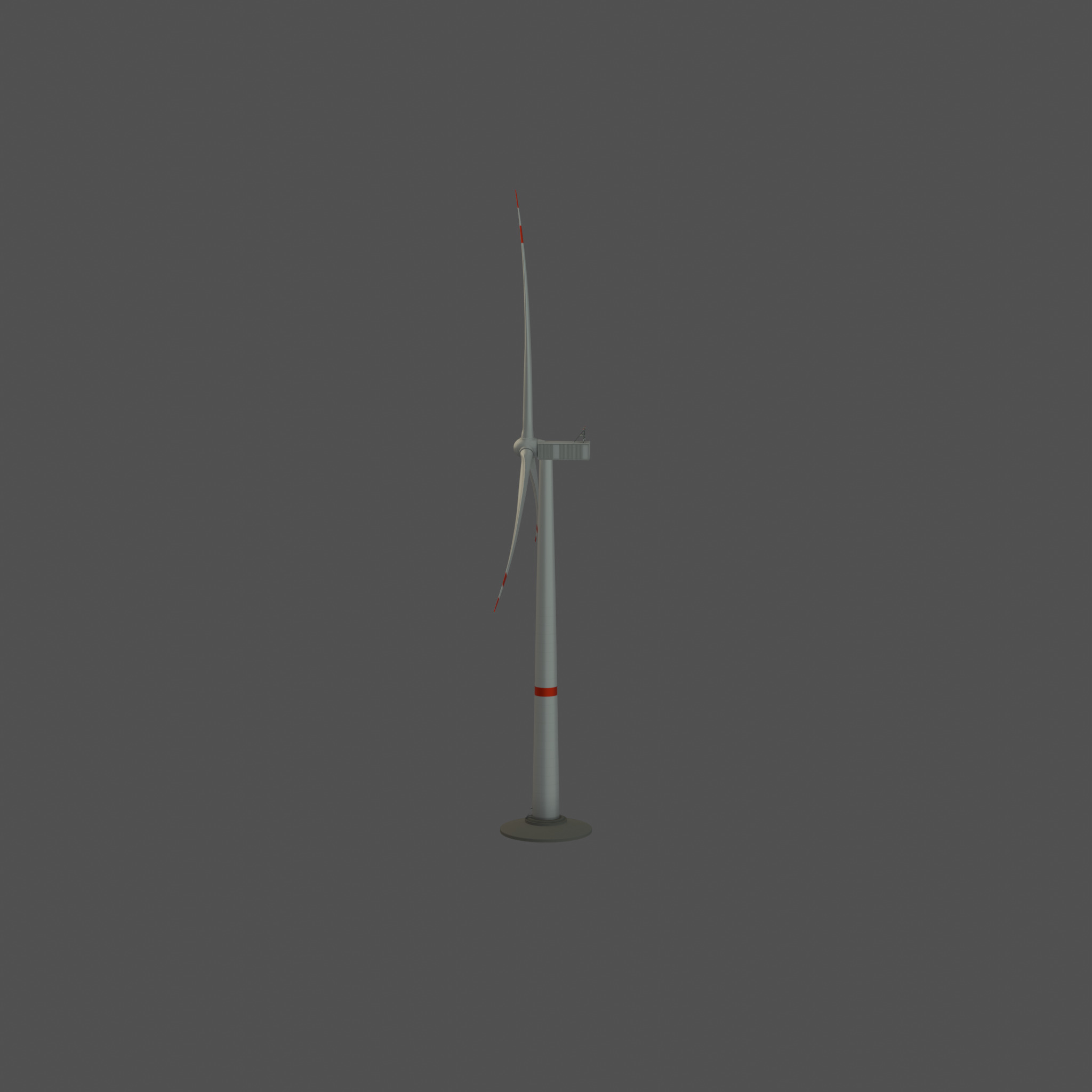 Wind-turbine with foundation V1 H-120 RD 160 m Low-poly 3D model_25