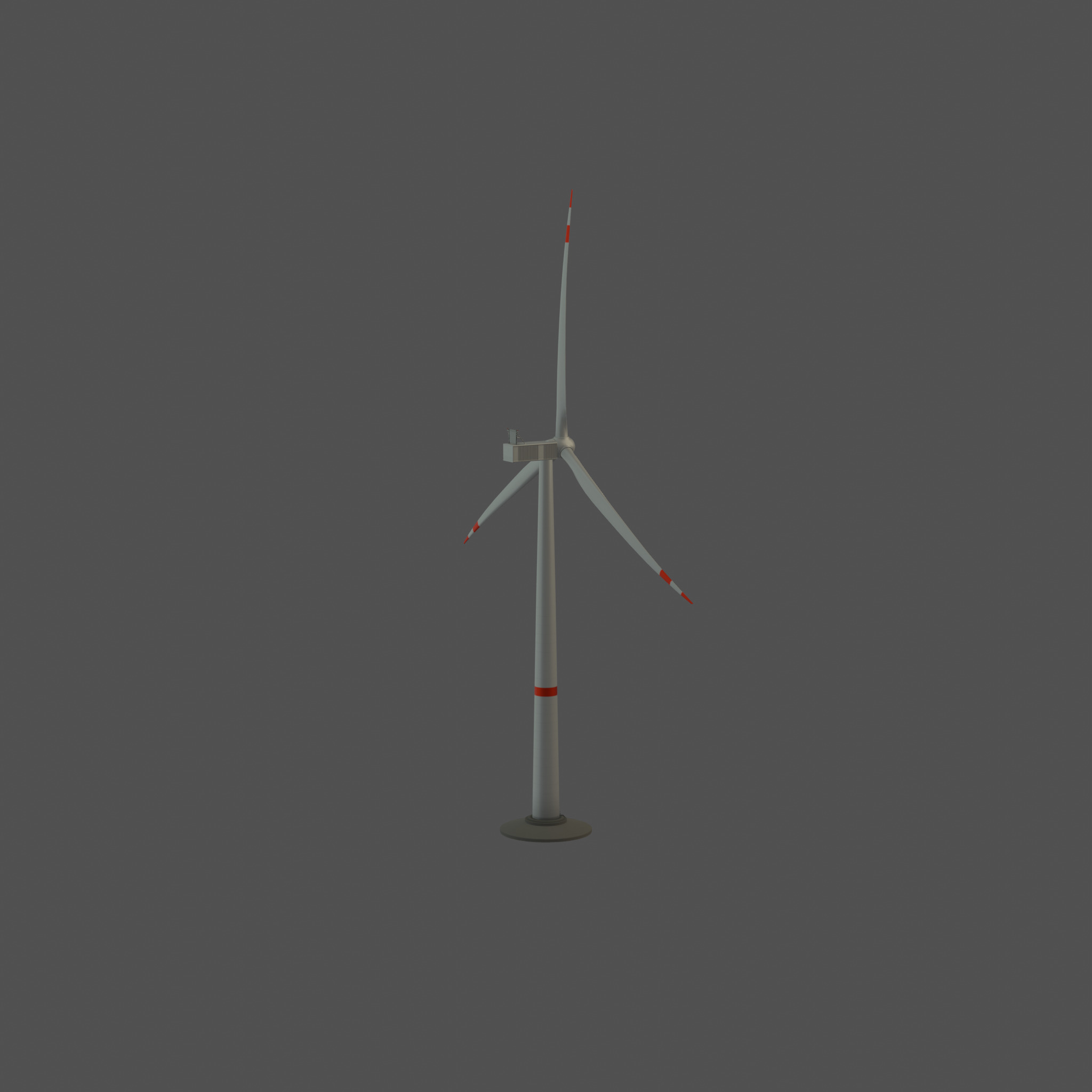 Wind-turbine with foundation V1 H-120 RD 160 m Low-poly 3D model_45