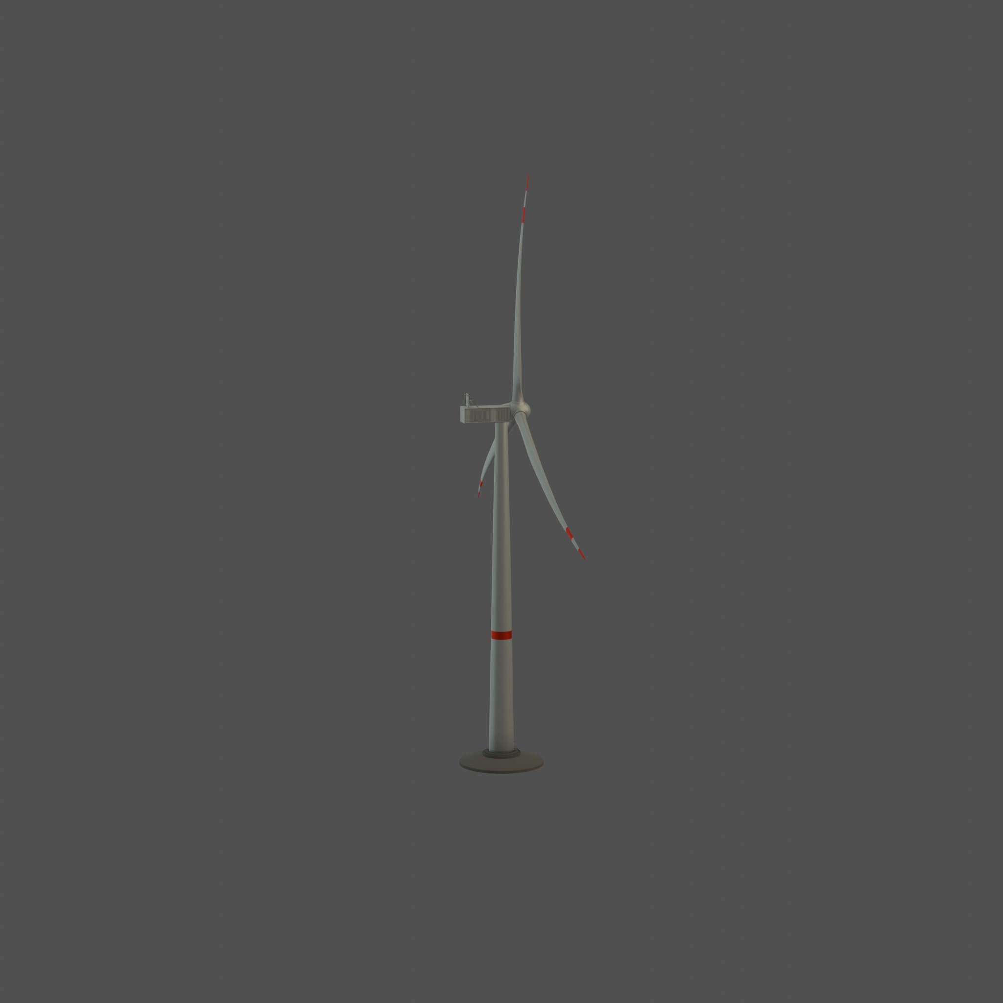 Wind-turbine with foundation V1 H-120 RD 160 m Low-poly 3D model_47