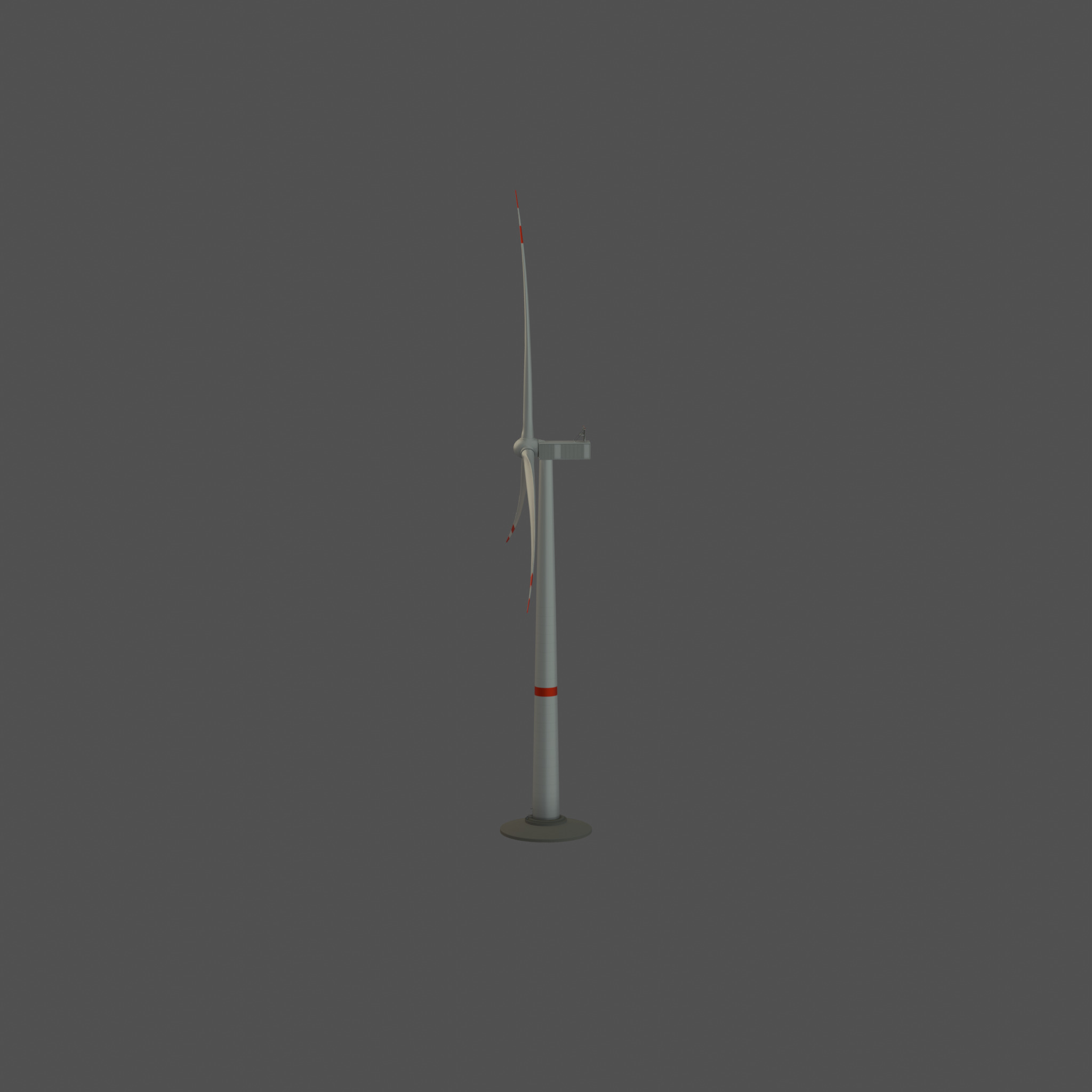 Wind-turbine with foundation V1 H-120 RD 160 m Low-poly 3D model_24