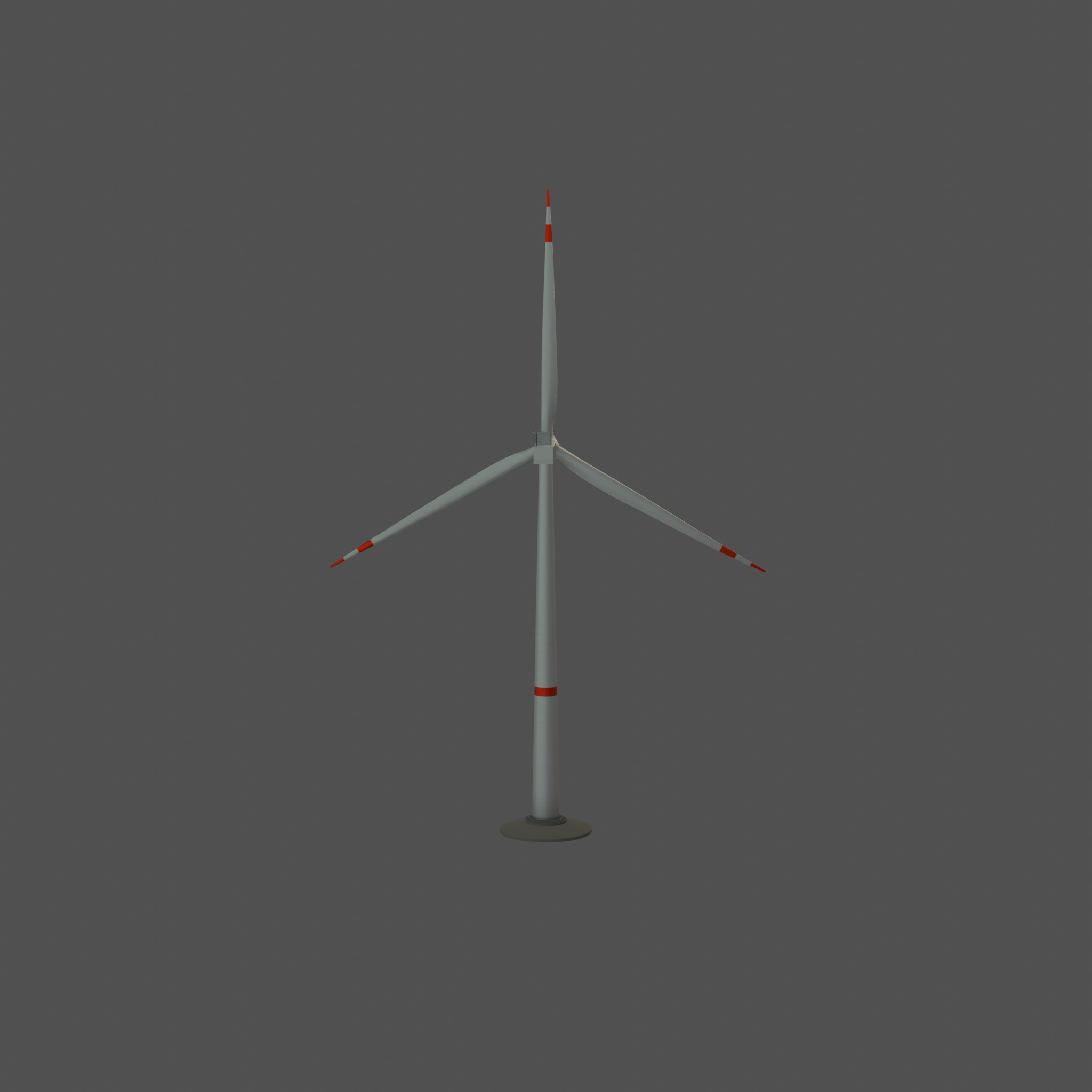 Wind-turbine with foundation V1 H-120 RD 160 m Low-poly 3D model_37