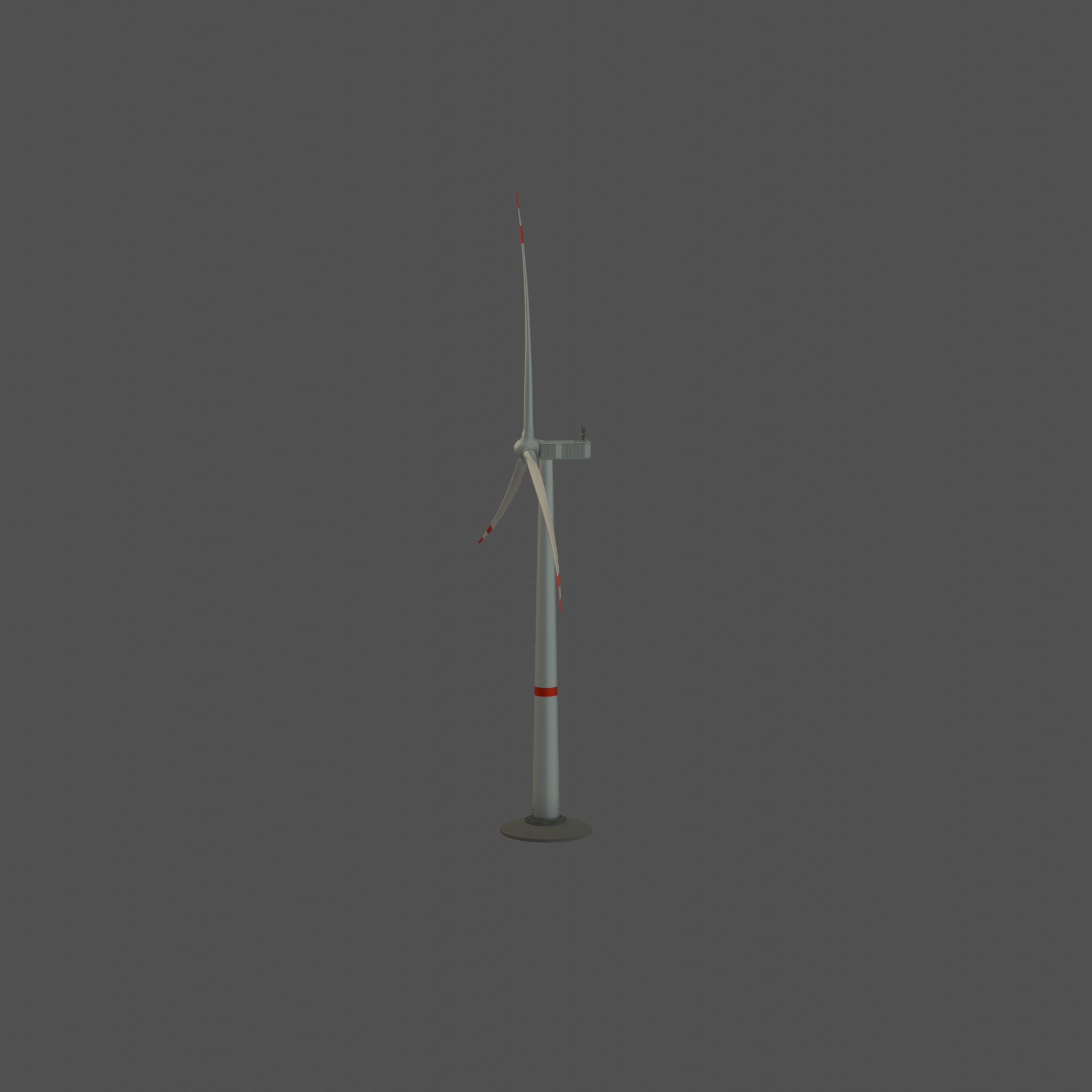 Wind-turbine with foundation V1 H-120 RD 160 m Low-poly 3D model_23