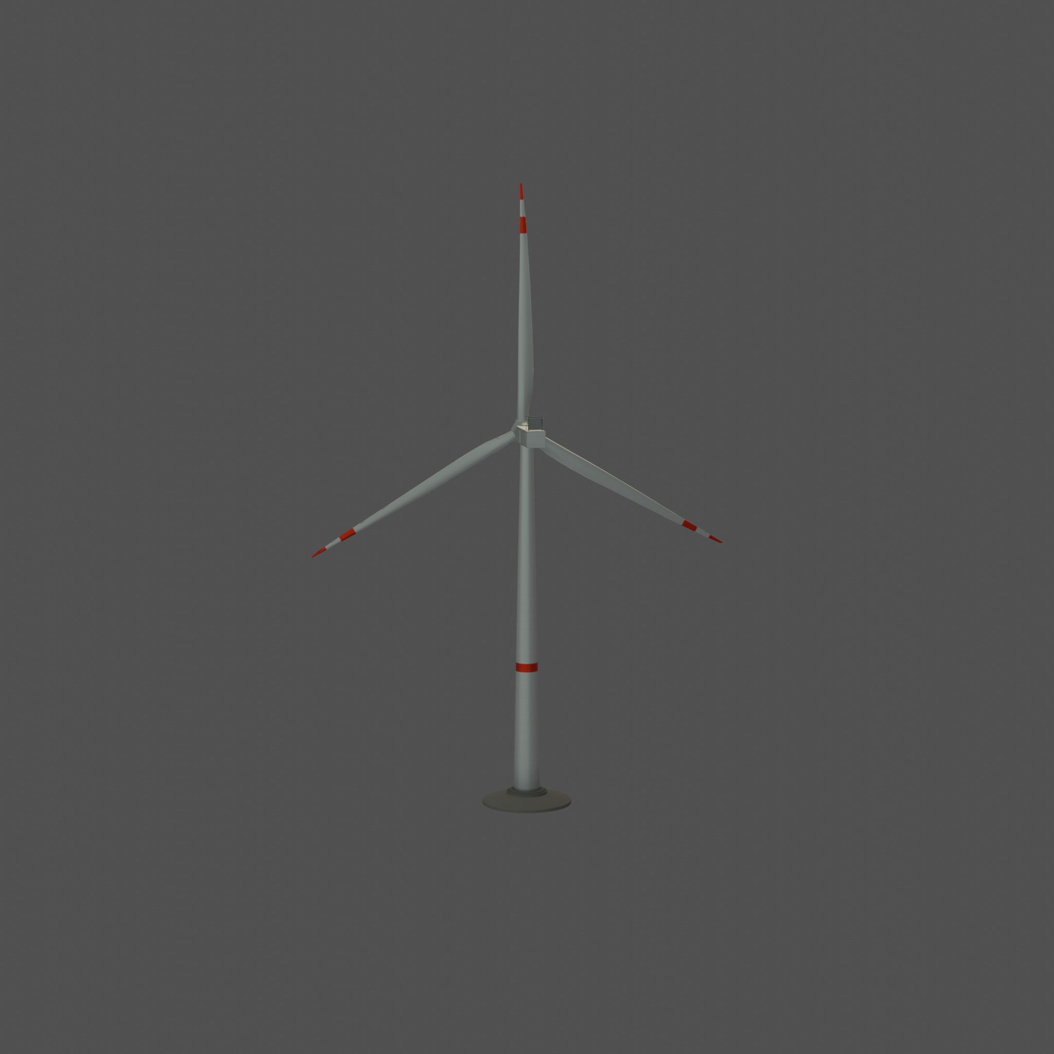 Wind-turbine with foundation V1 H-120 RD 160 m Low-poly 3D model_35