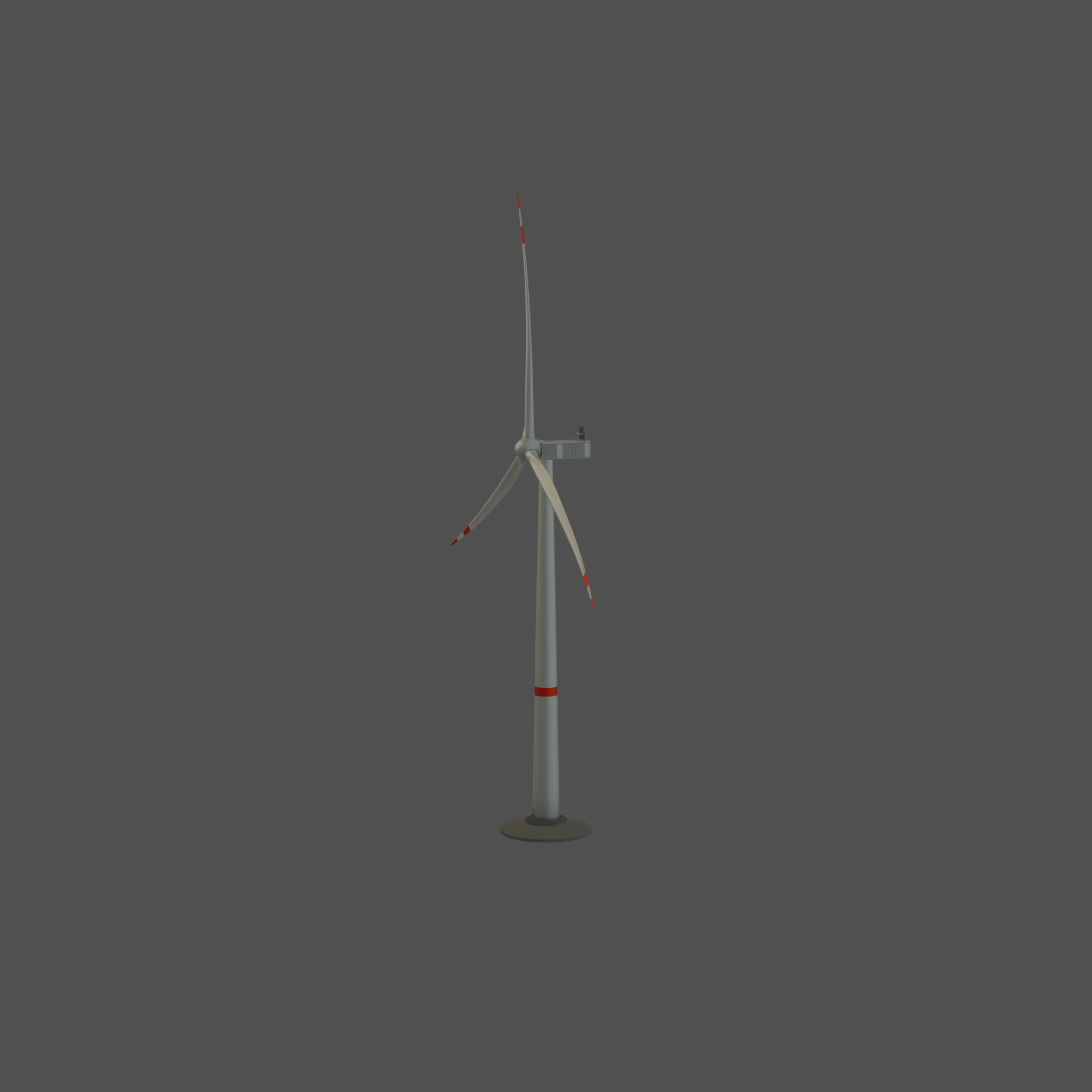 Wind-turbine with foundation V1 H-120 RD 160 m Low-poly 3D model_22