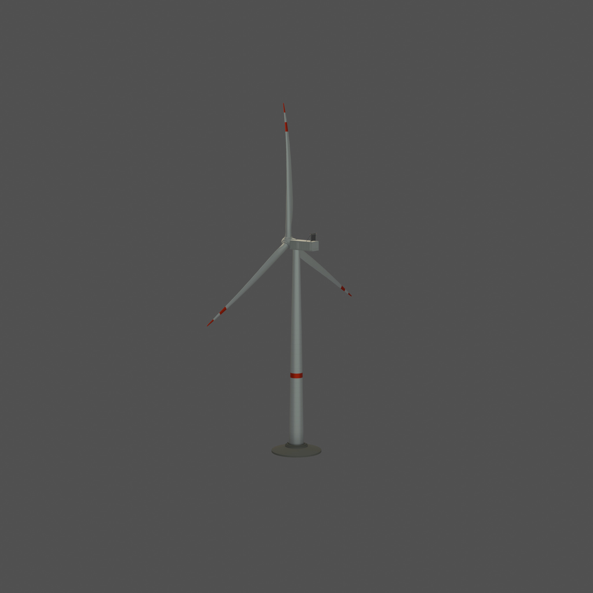 Wind-turbine with foundation V1 H-120 RD 160 m Low-poly 3D model_29