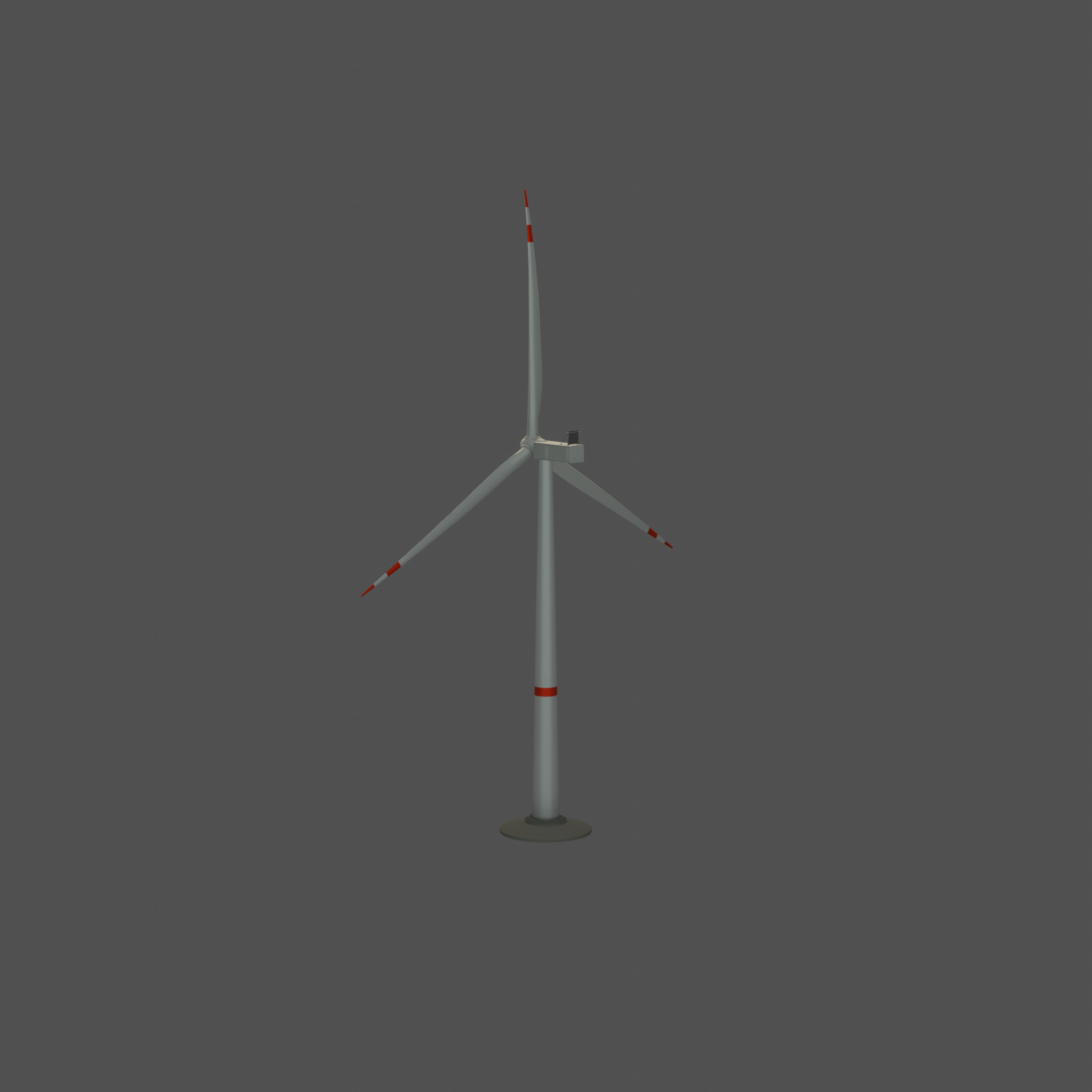 Wind-turbine with foundation V1 H-120 RD 160 m Low-poly 3D model_30