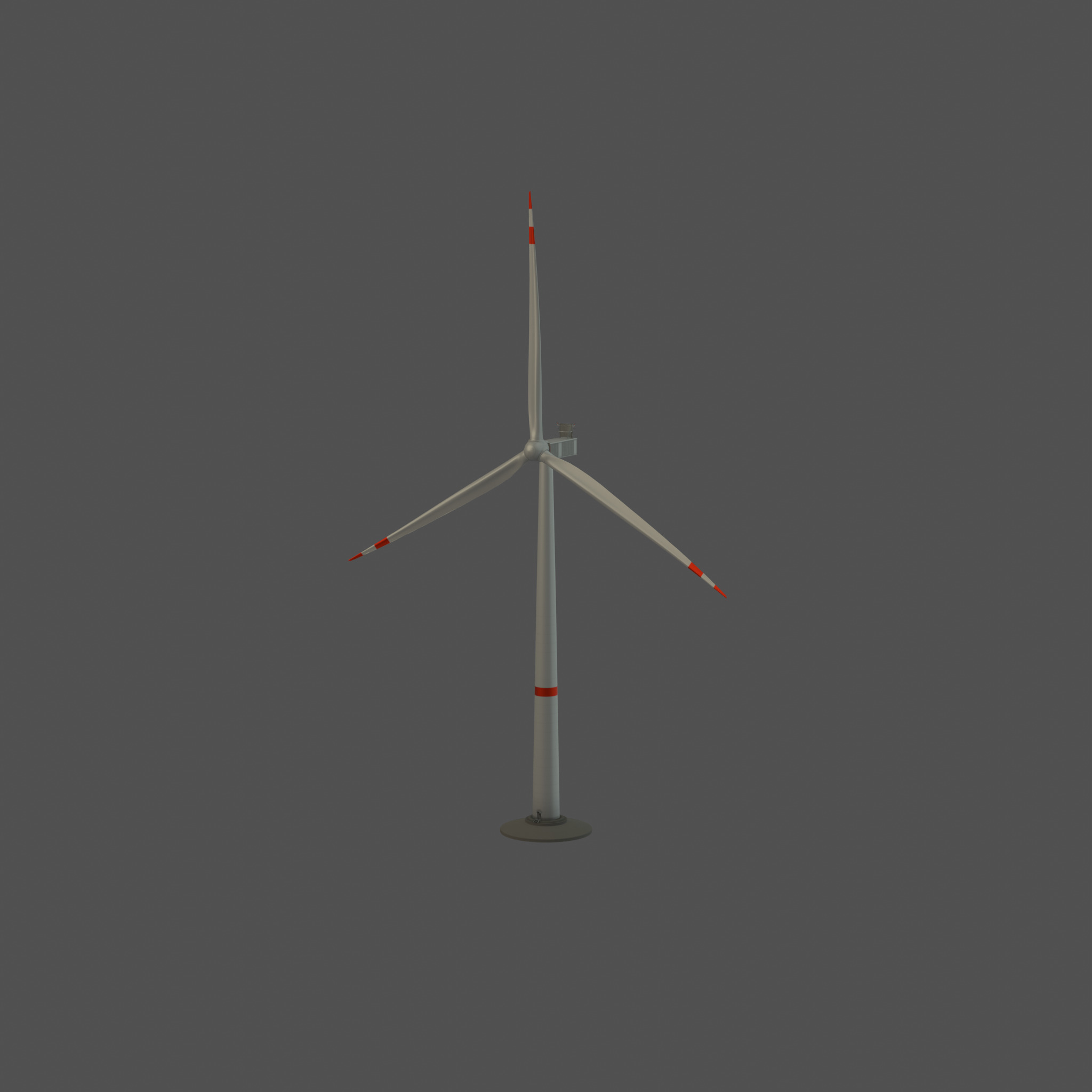 Wind-turbine with foundation V1 H-120 RD 160 m Low-poly 3D model_66
