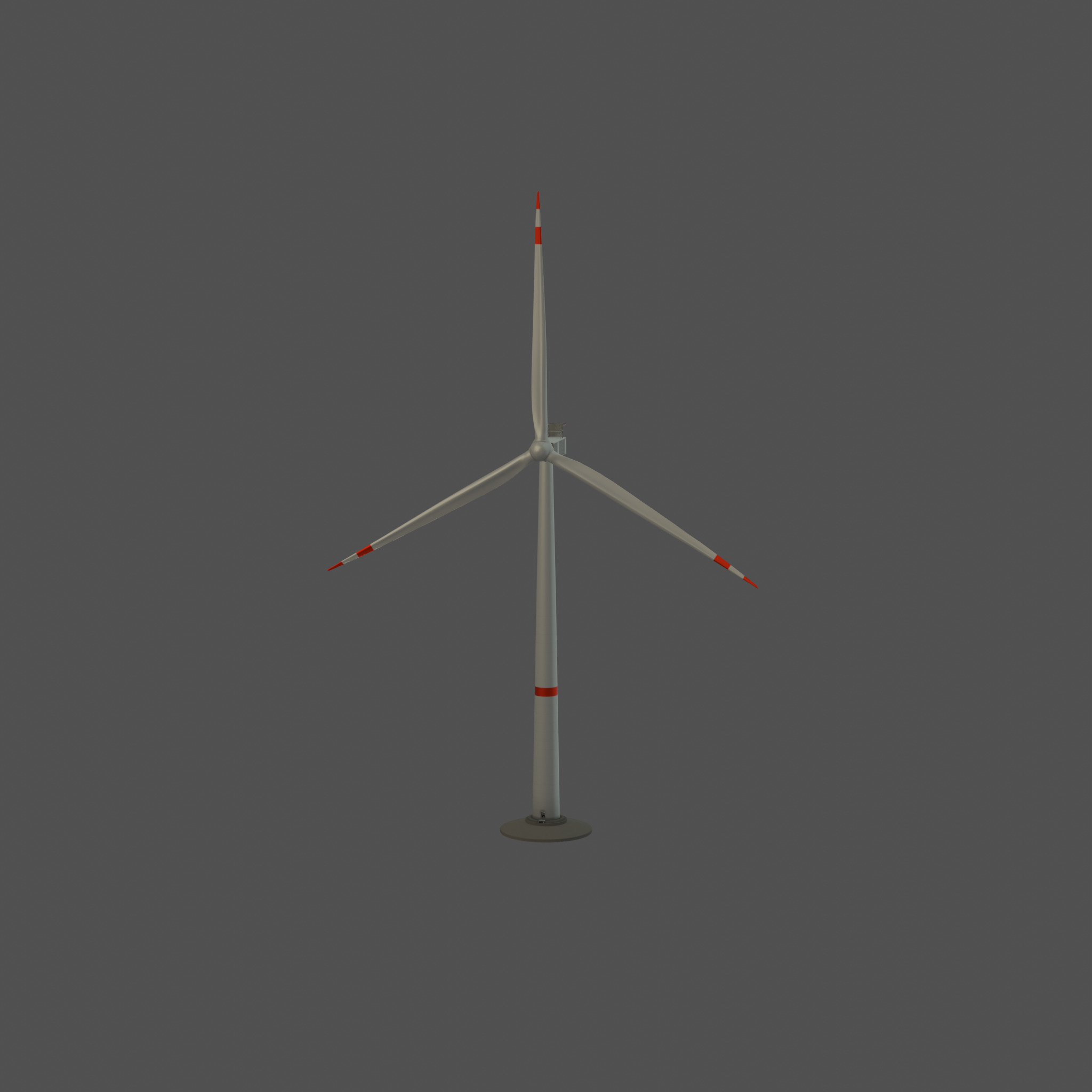 Wind-turbine with foundation V1 H-120 RD 160 m Low-poly 3D model_43