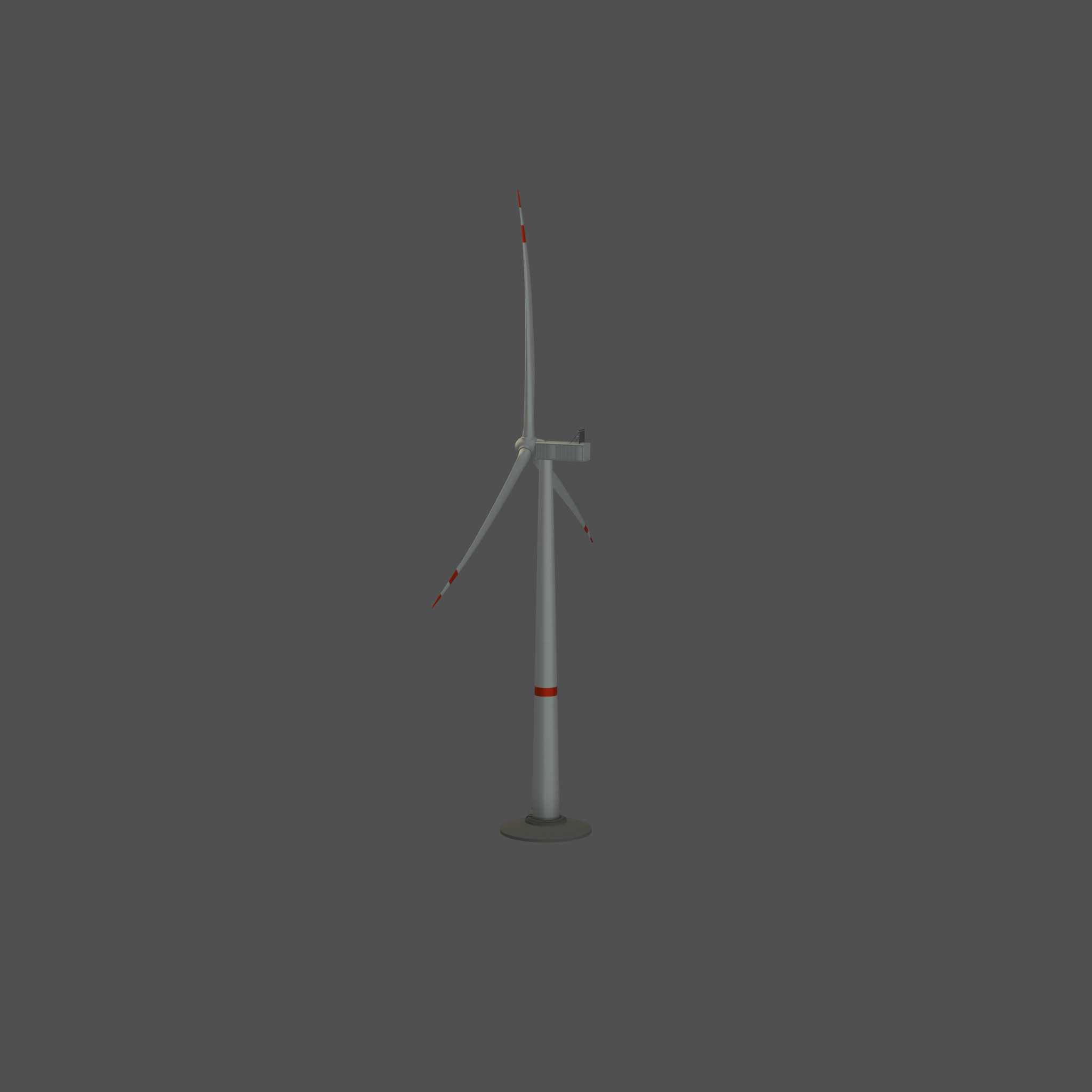 Wind-turbine with foundation V1 H-120 RD 160 m Low-poly 3D model_27