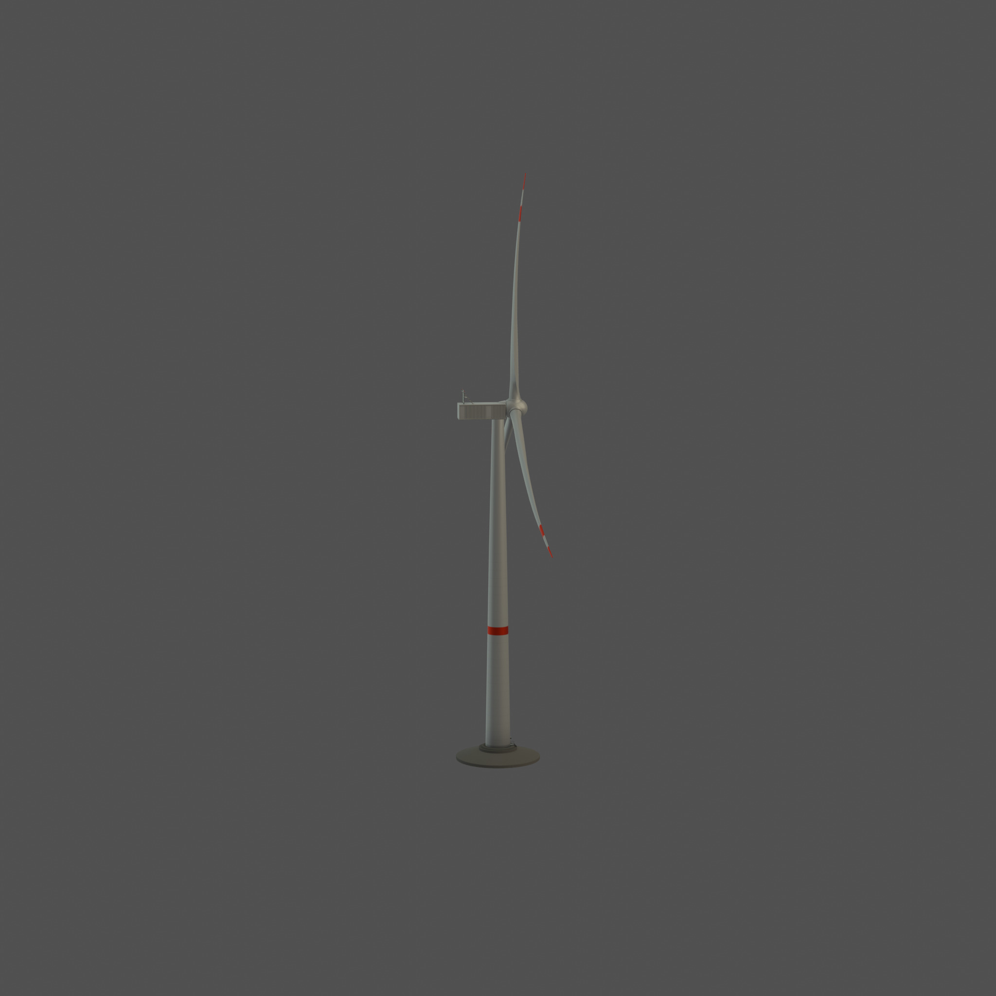 Wind-turbine with foundation V1 H-120 RD 160 m Low-poly 3D model_48