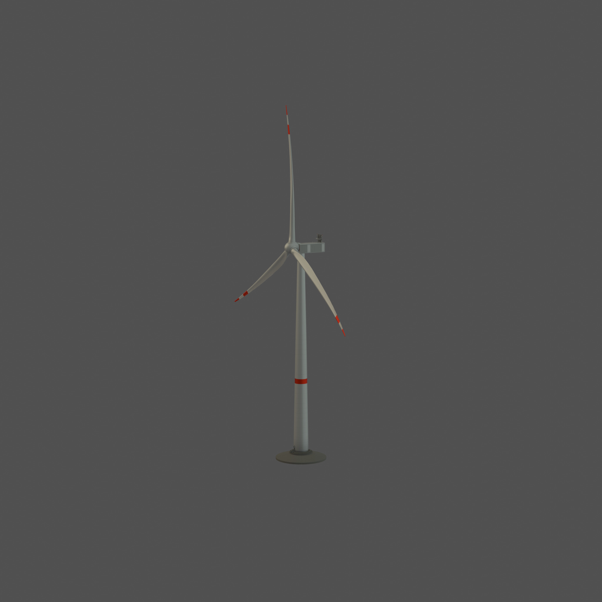 Wind-turbine with foundation V1 H-120 RD 160 m Low-poly 3D model_70