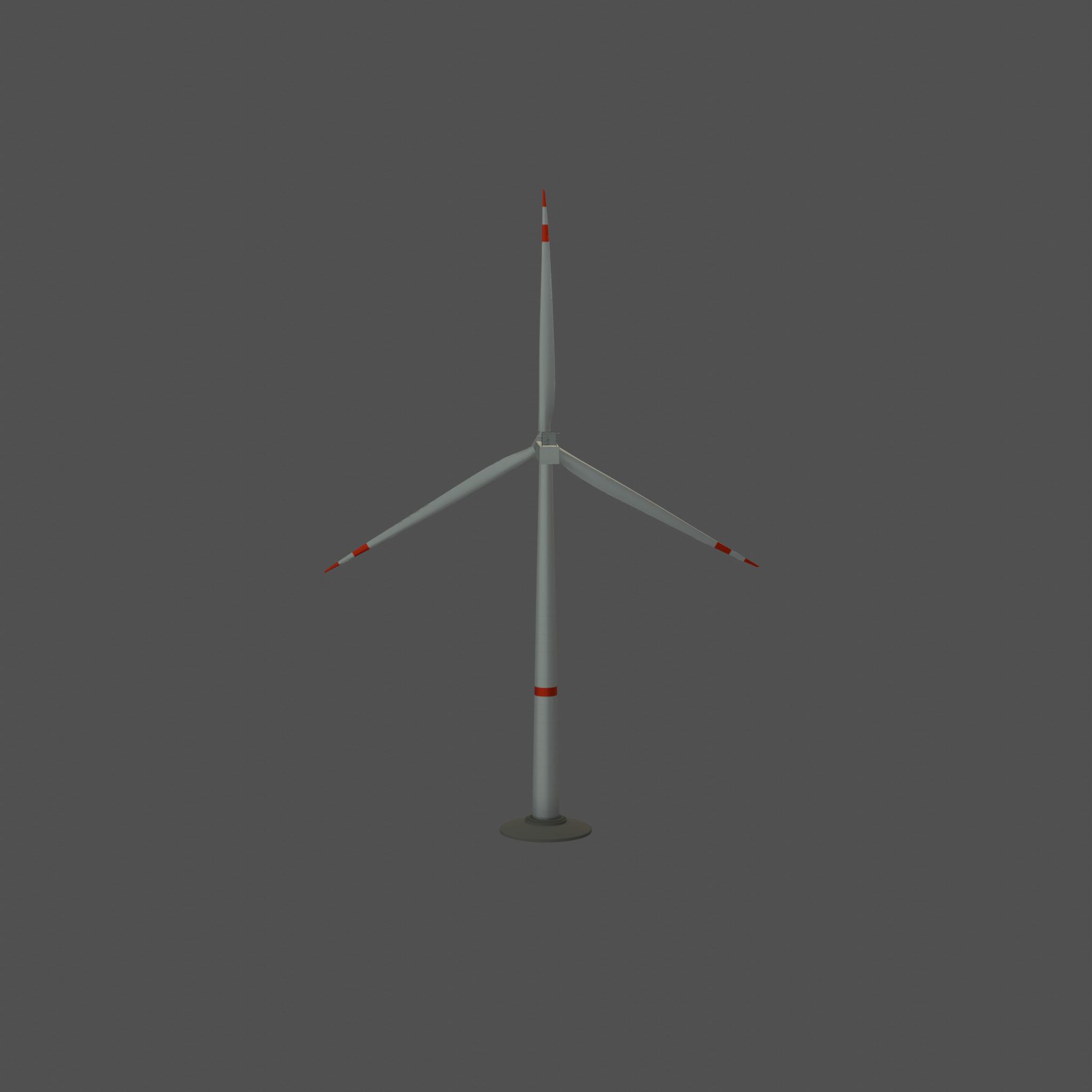 Wind-turbine with foundation V1 H-120 RD 160 m Low-poly 3D model_36