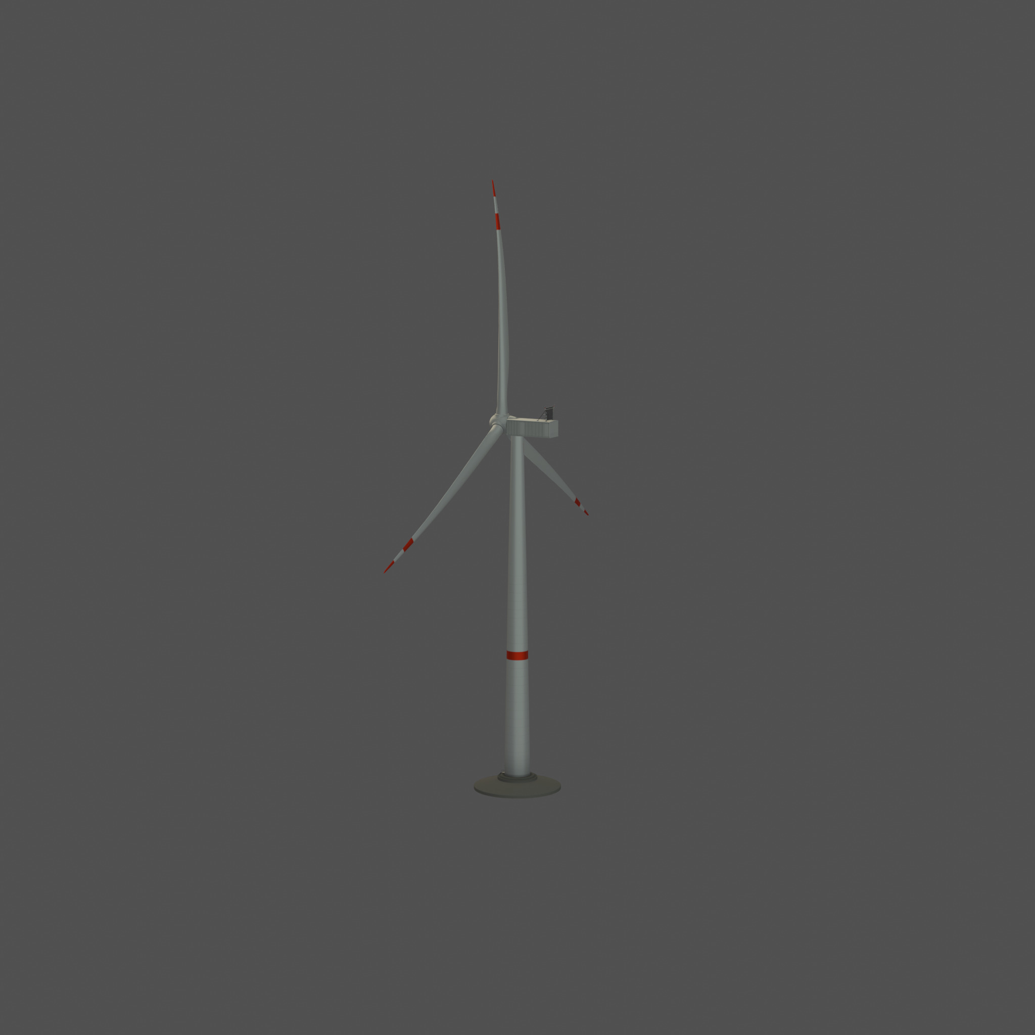 Wind-turbine with foundation V1 H-120 RD 160 m Low-poly 3D model_28