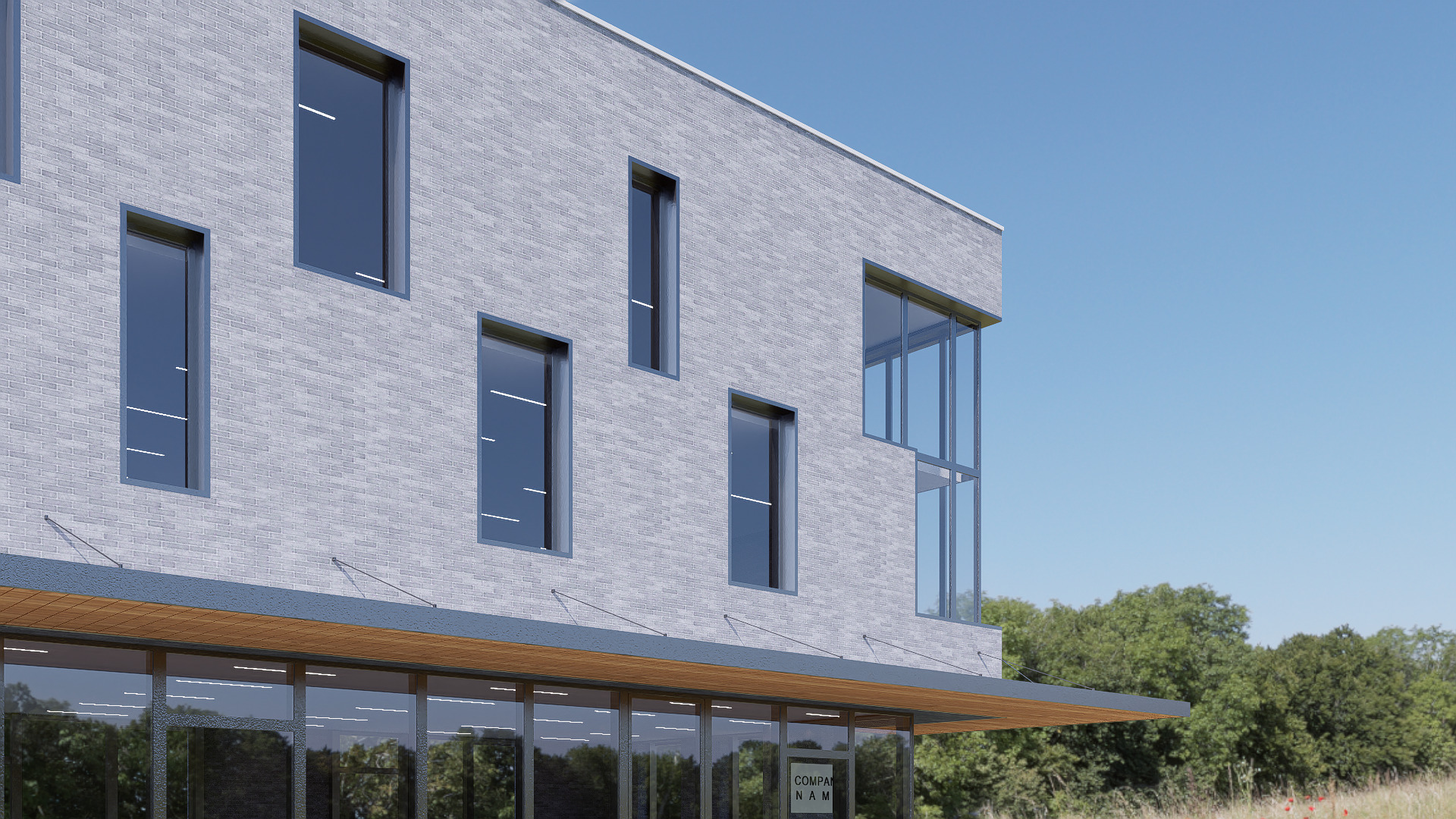 commercial building Low-poly 3D model_5