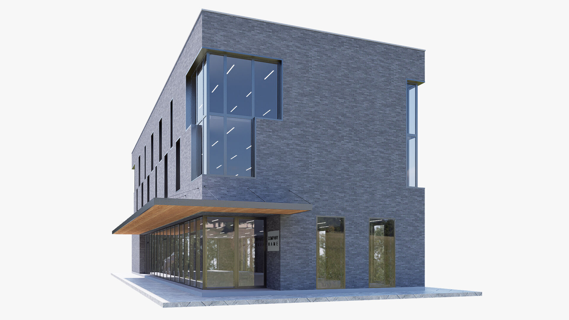 commercial building Low-poly 3D model_6