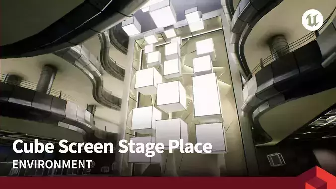 Cube Screen Stage Place 3D model