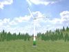 Windkraftanlage mit Fundament E1 H-132 RD 172 m Low-poly 3D model_1