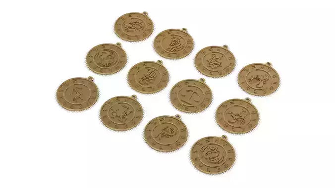  Pendants in the form of zodiac signs