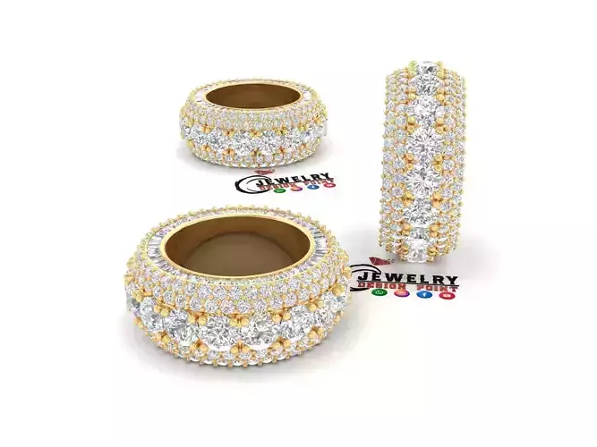 Custom Bling Soliter Diamond Ring - Eternity Pointer Ring  3D print model