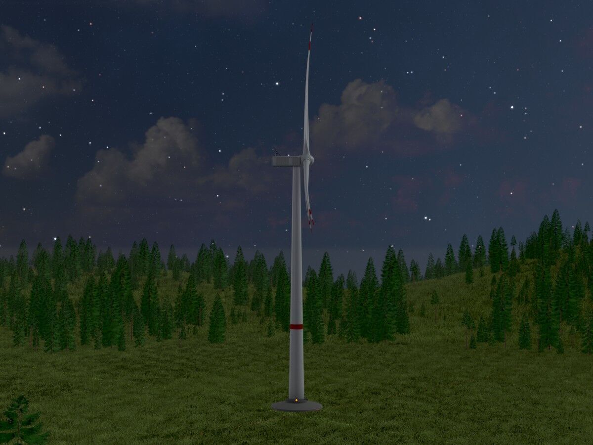Wind-turbine with foundation V1 H-138 RD 162 m Low-poly 3D model_4