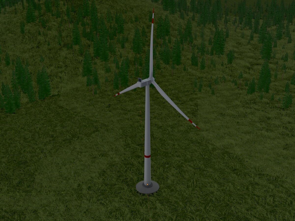 Wind-turbine with foundation V1 H-138 RD 162 m Low-poly 3D model_16
