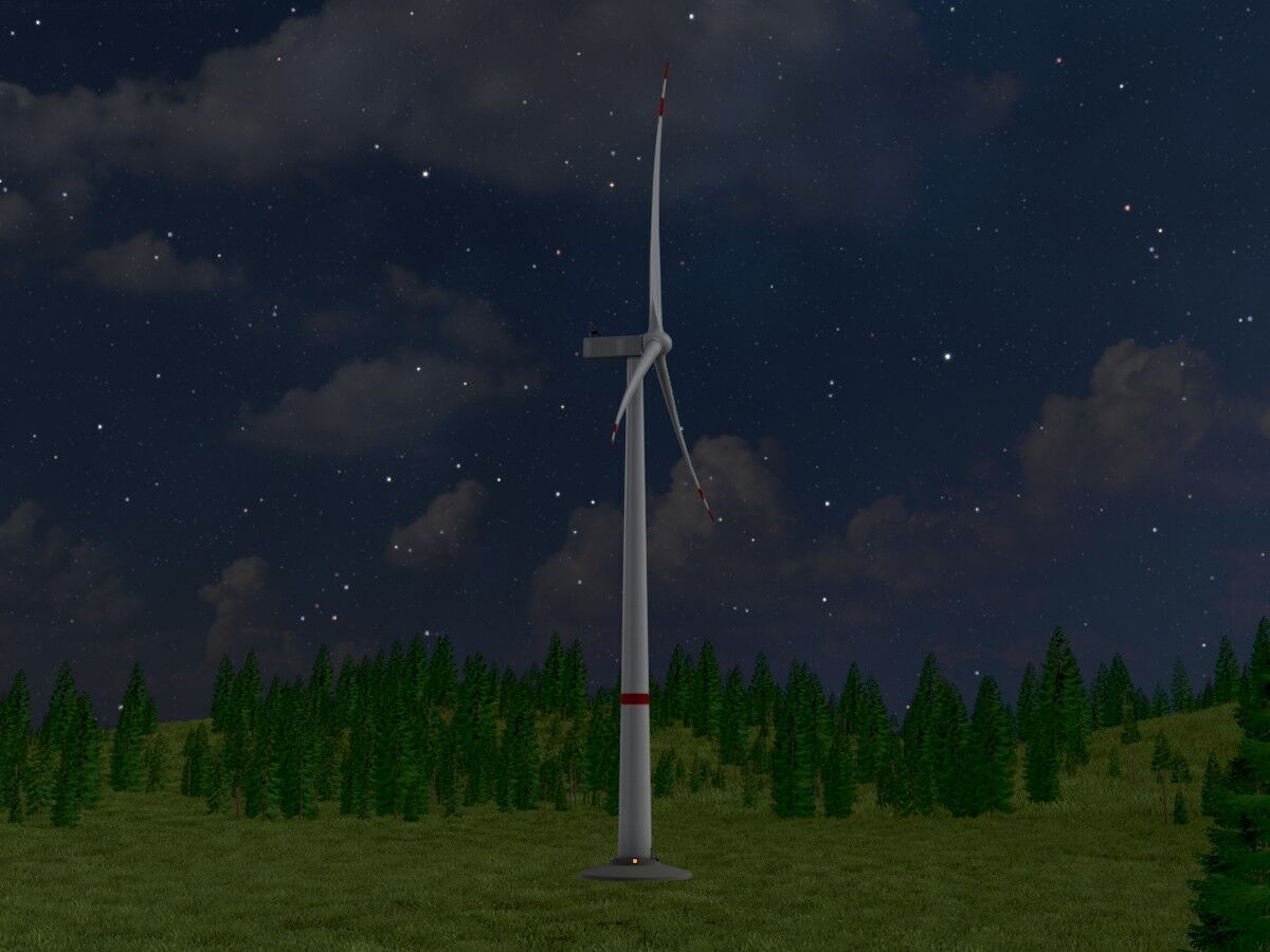 Wind-turbine with foundation V1 H-138 RD 162 m Low-poly 3D model_20