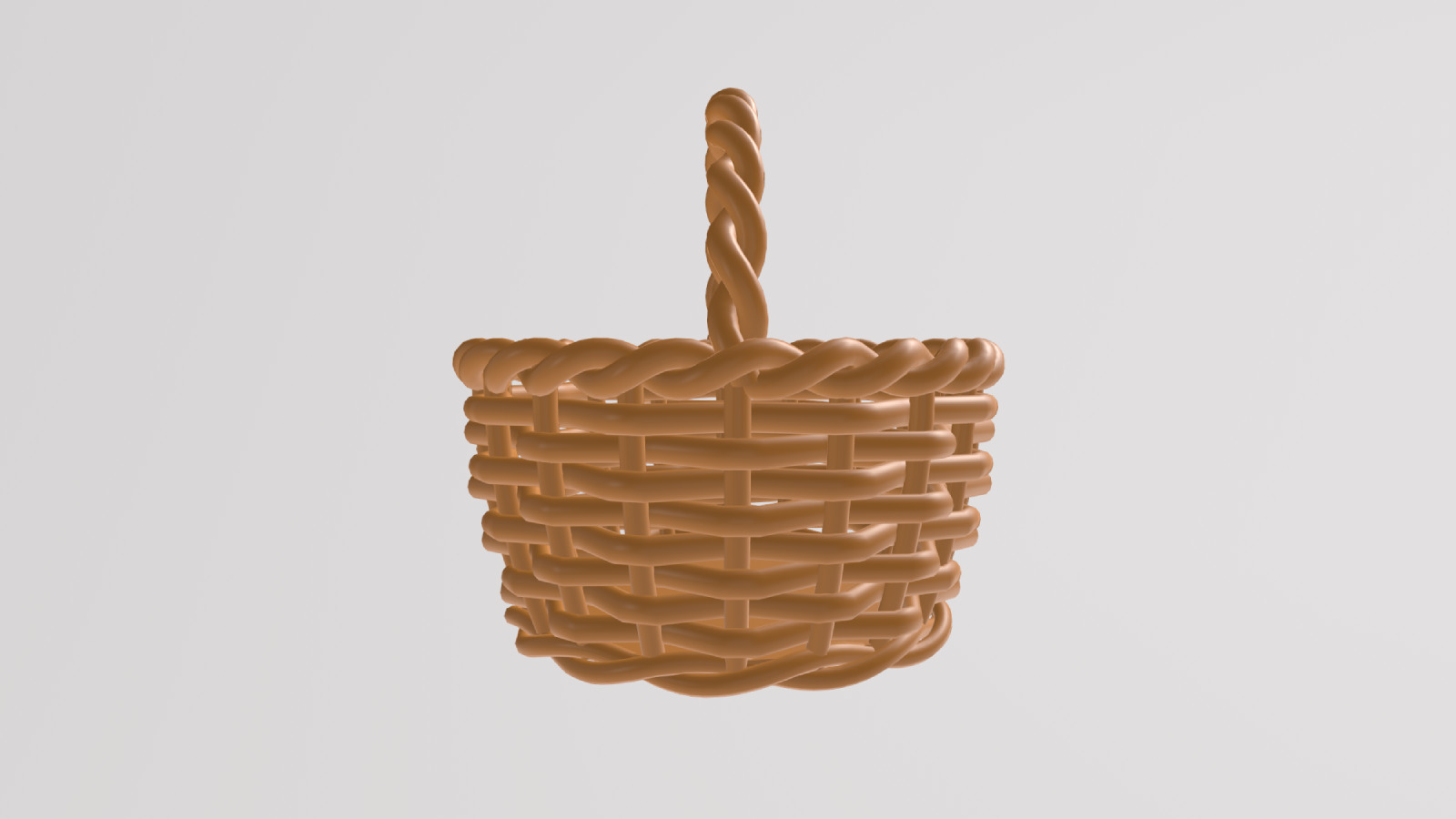 Stylized Wicker Basket Low-poly 3D model_7