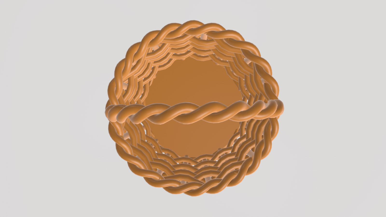 Stylized Wicker Basket Low-poly 3D model_8