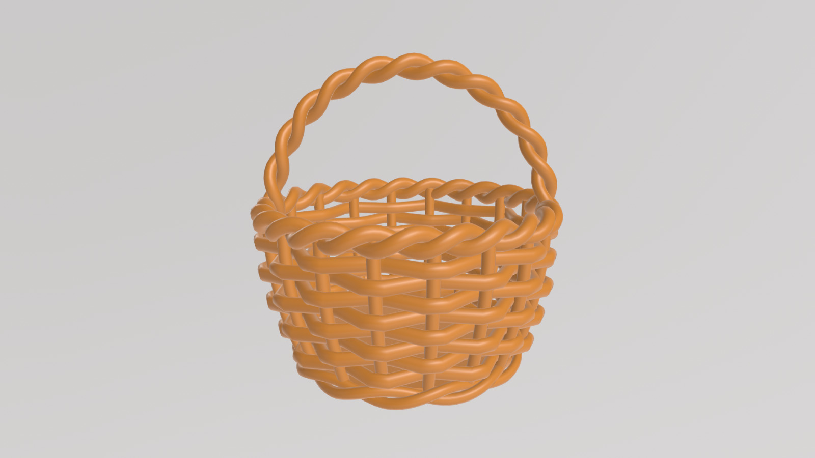 Stylized Wicker Basket Low-poly 3D model_3