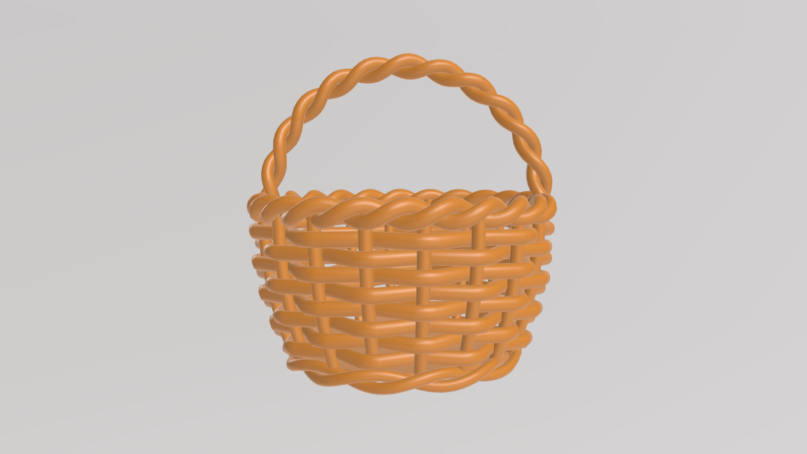 Stylized Wicker Basket Low-poly 3D model_4