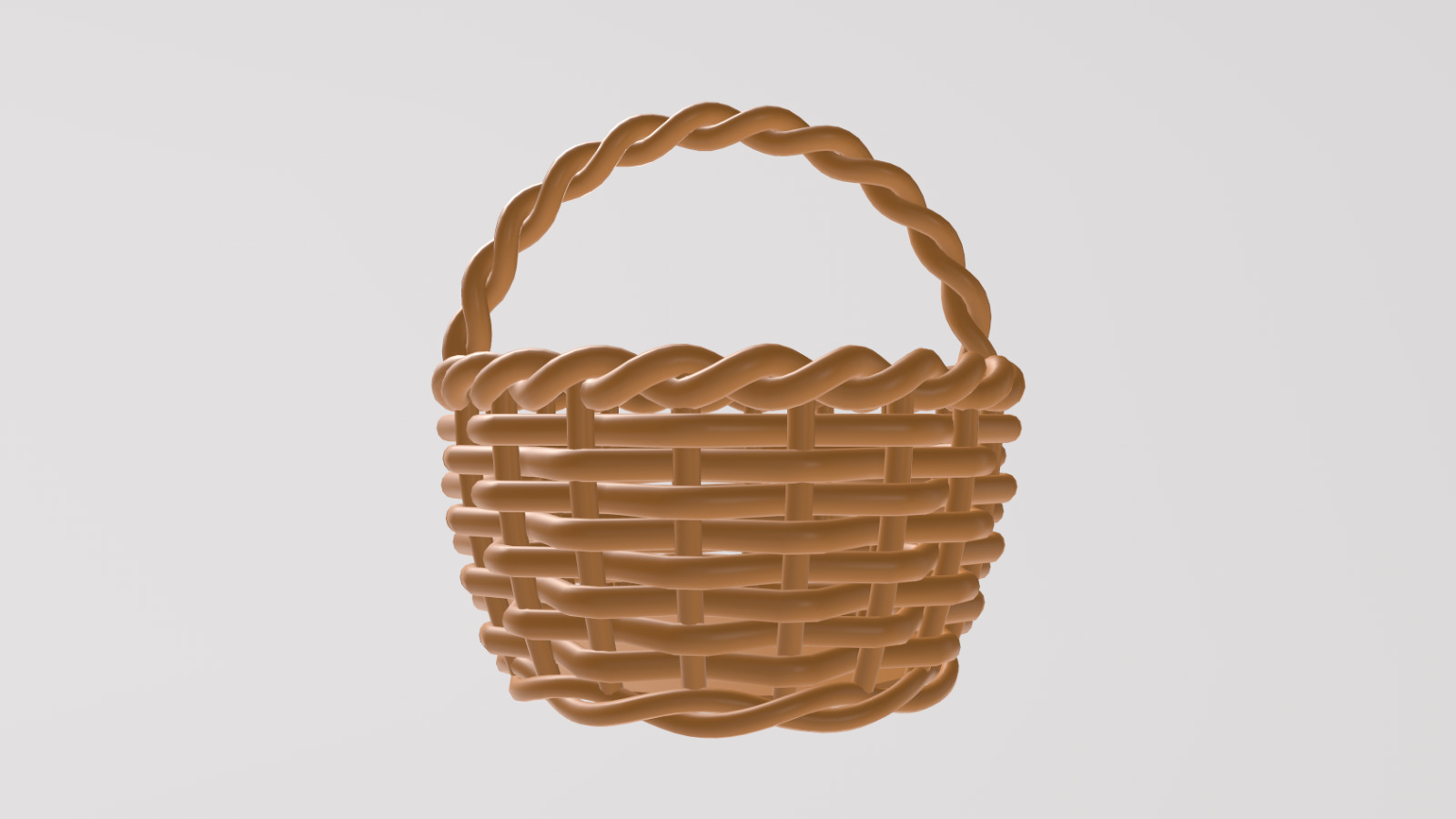Stylized Wicker Basket Low-poly 3D model_6