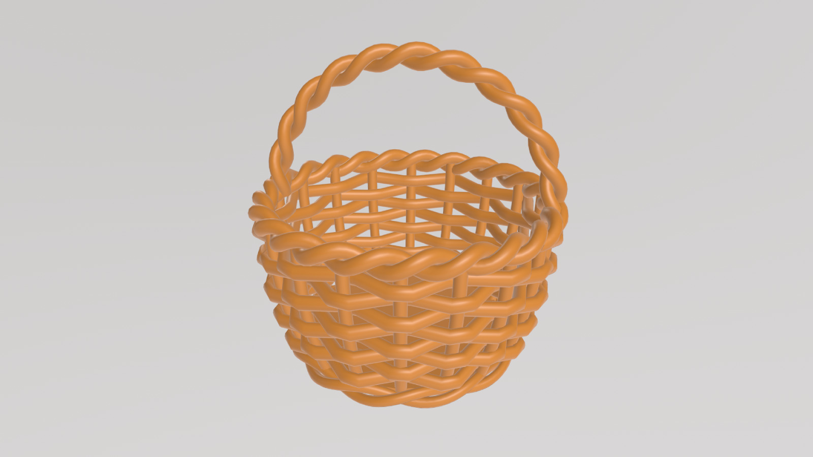 Stylized Wicker Basket Low-poly 3D model_2