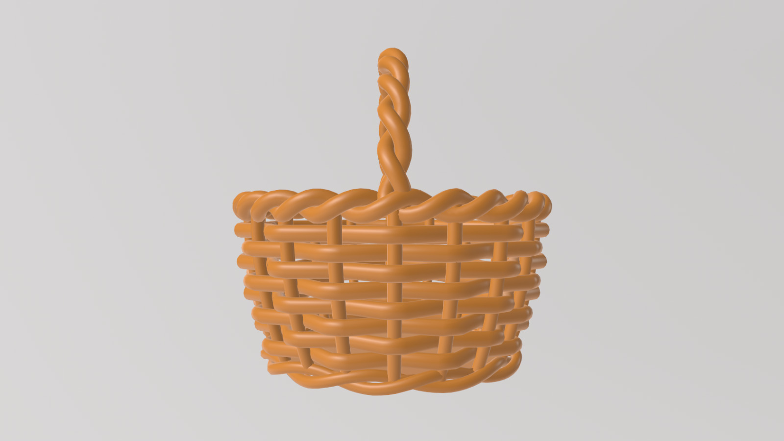 Stylized Wicker Basket Low-poly 3D model_5