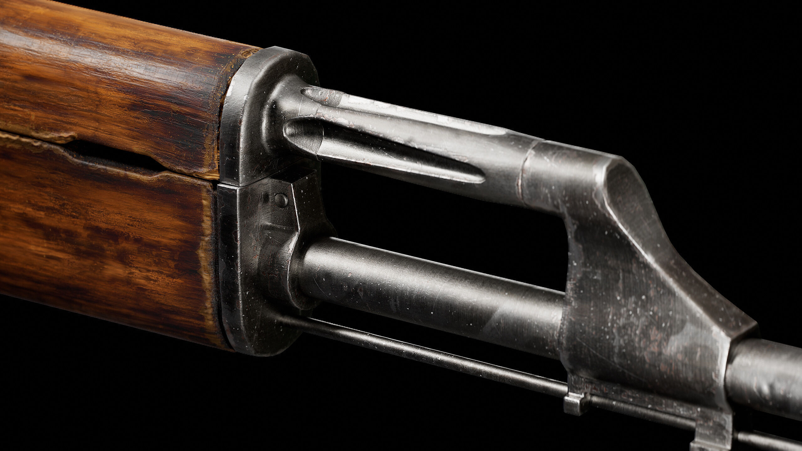 AK47 Gun Low-poly 3D model_2