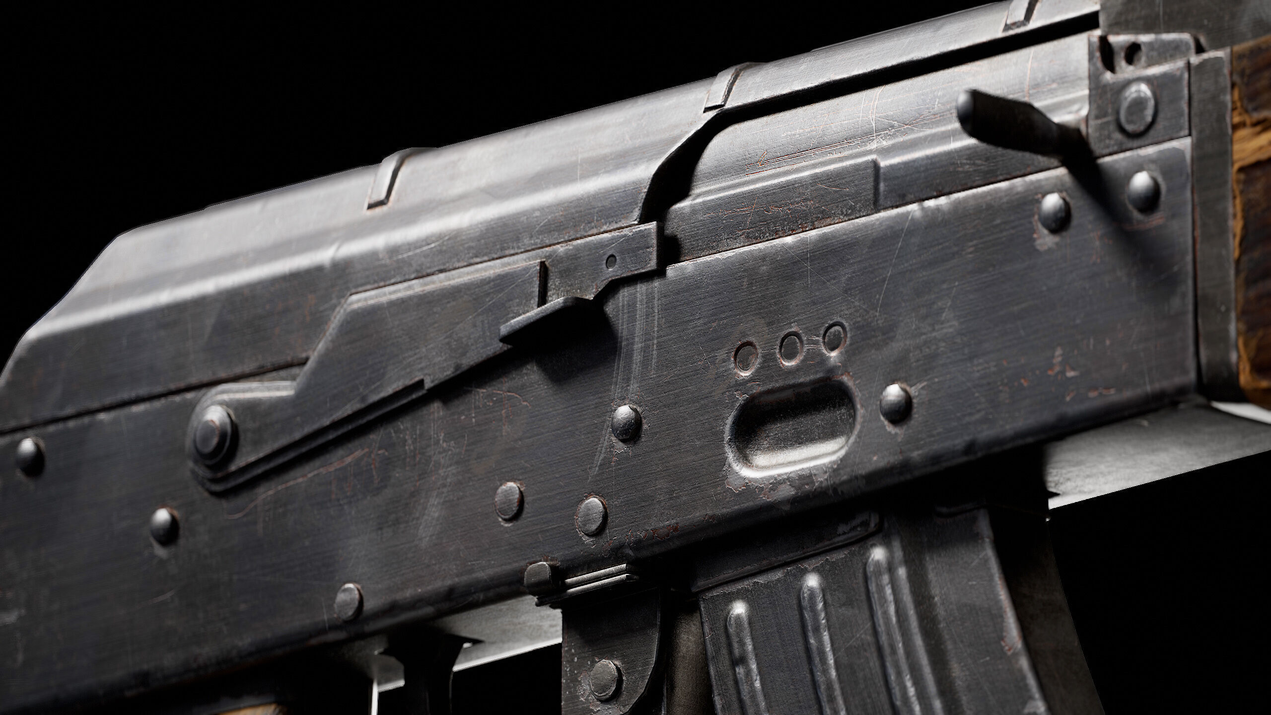 AK47 Gun Low-poly 3D model_8