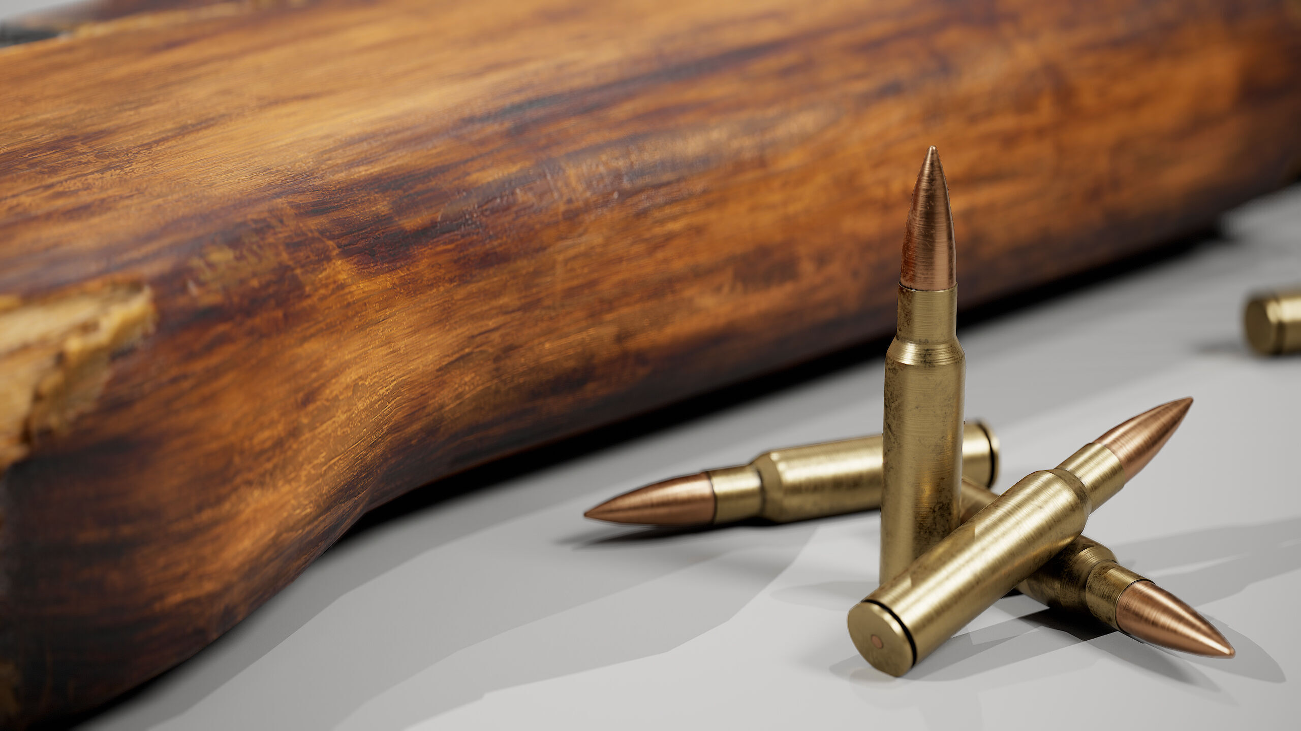 AK47 Gun Low-poly 3D model_9