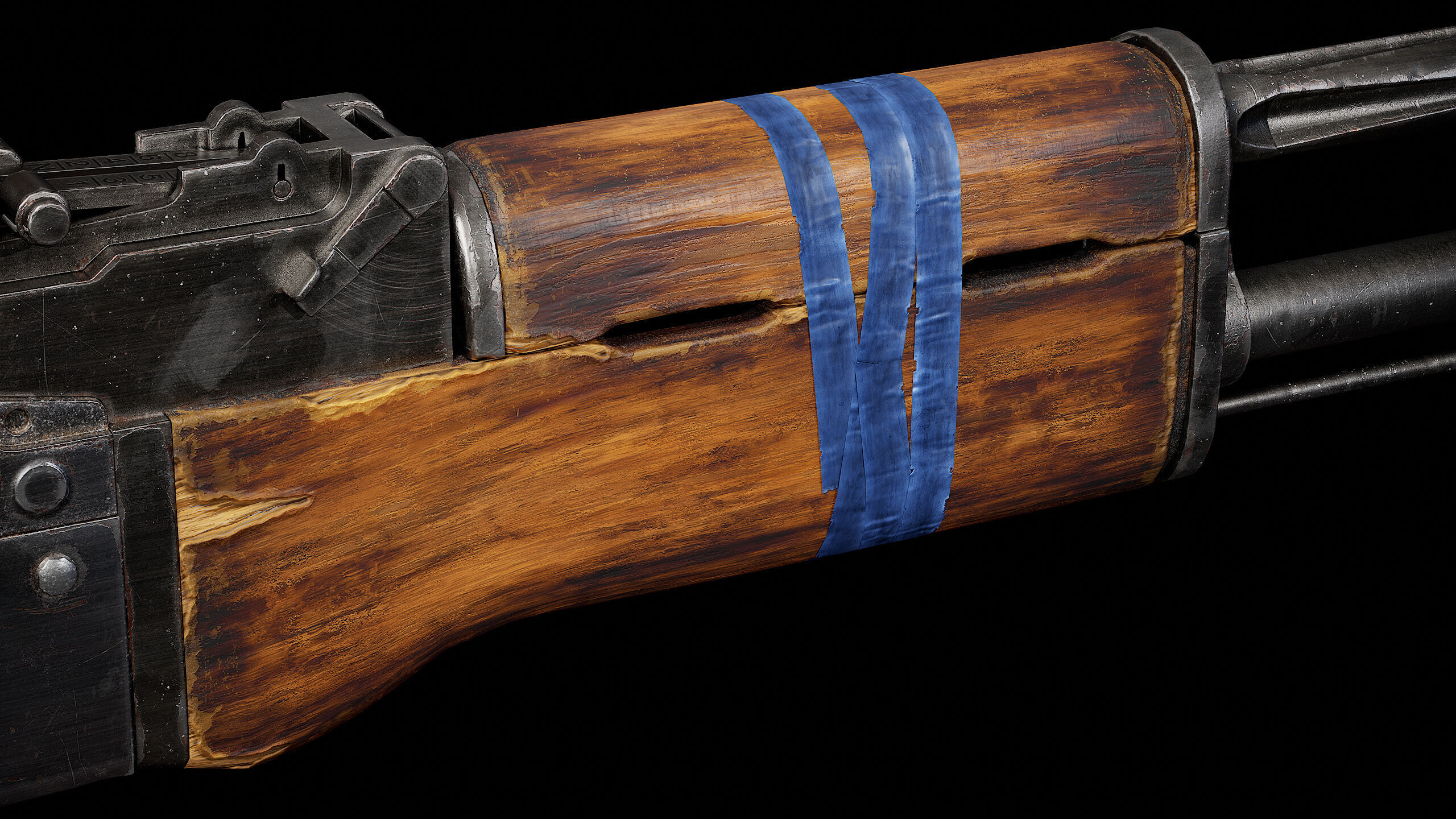 AK47 Gun Low-poly 3D model_1