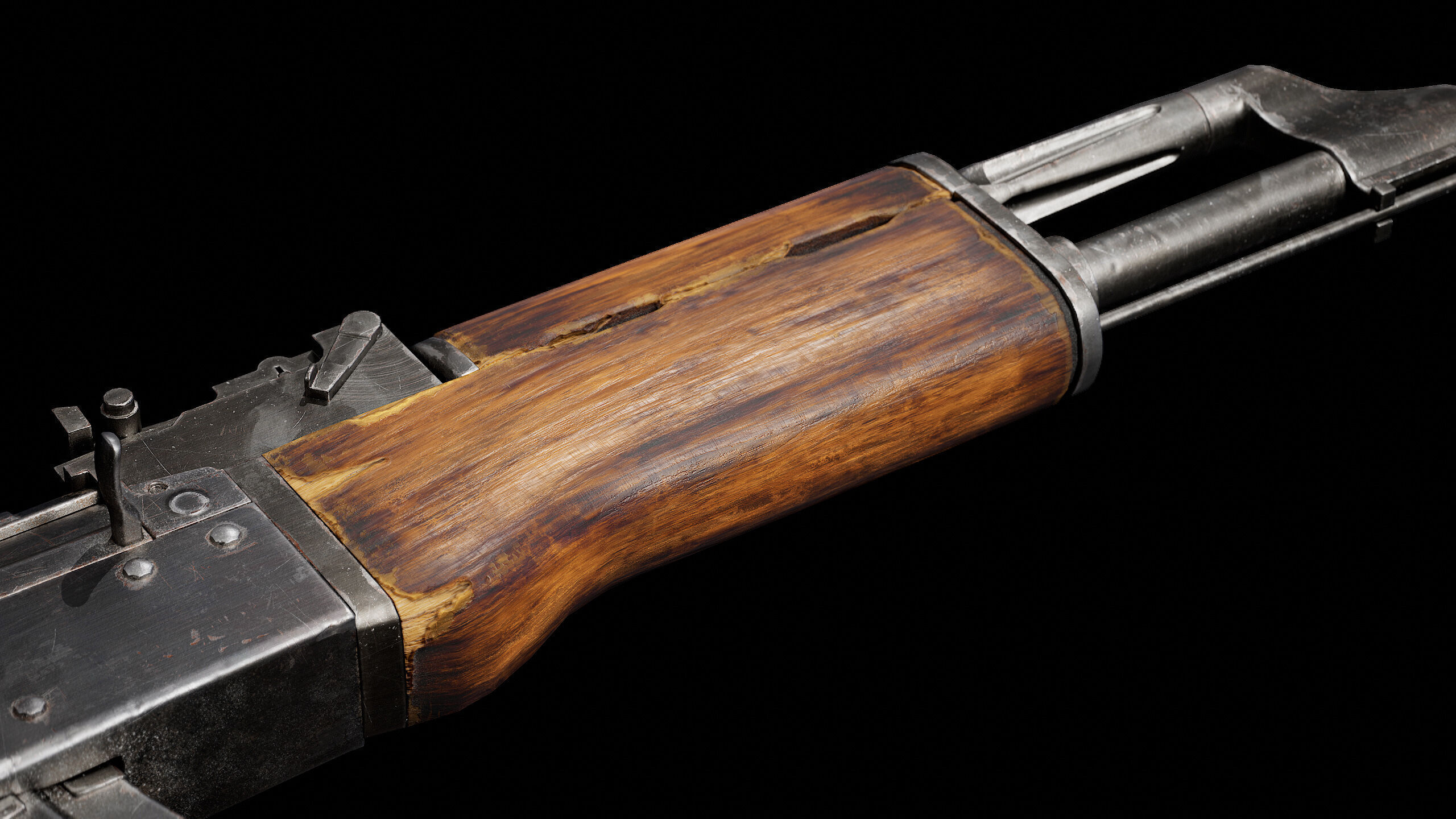 AK47 Gun Low-poly 3D model_11